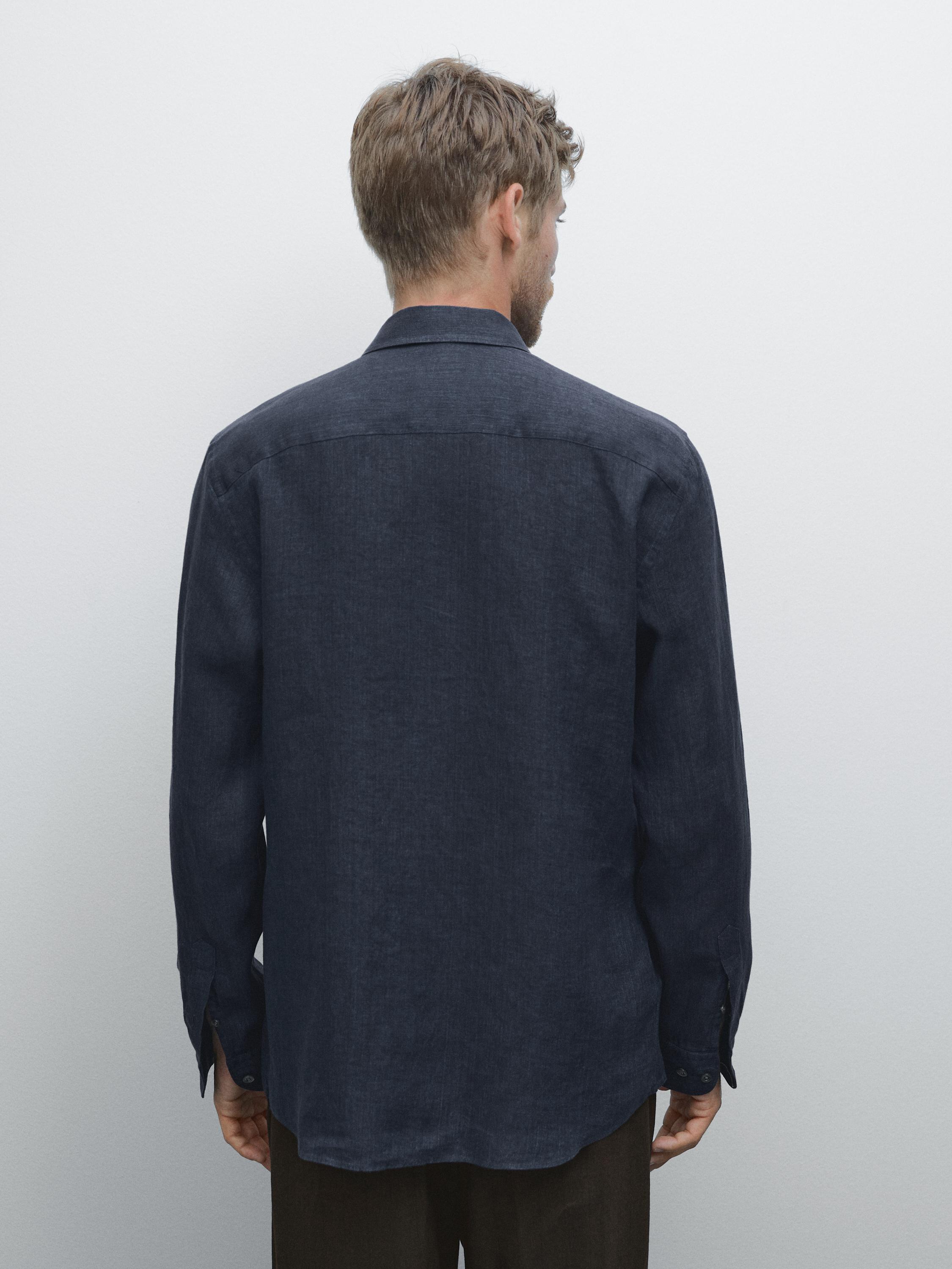 100% linen slim fit shirt