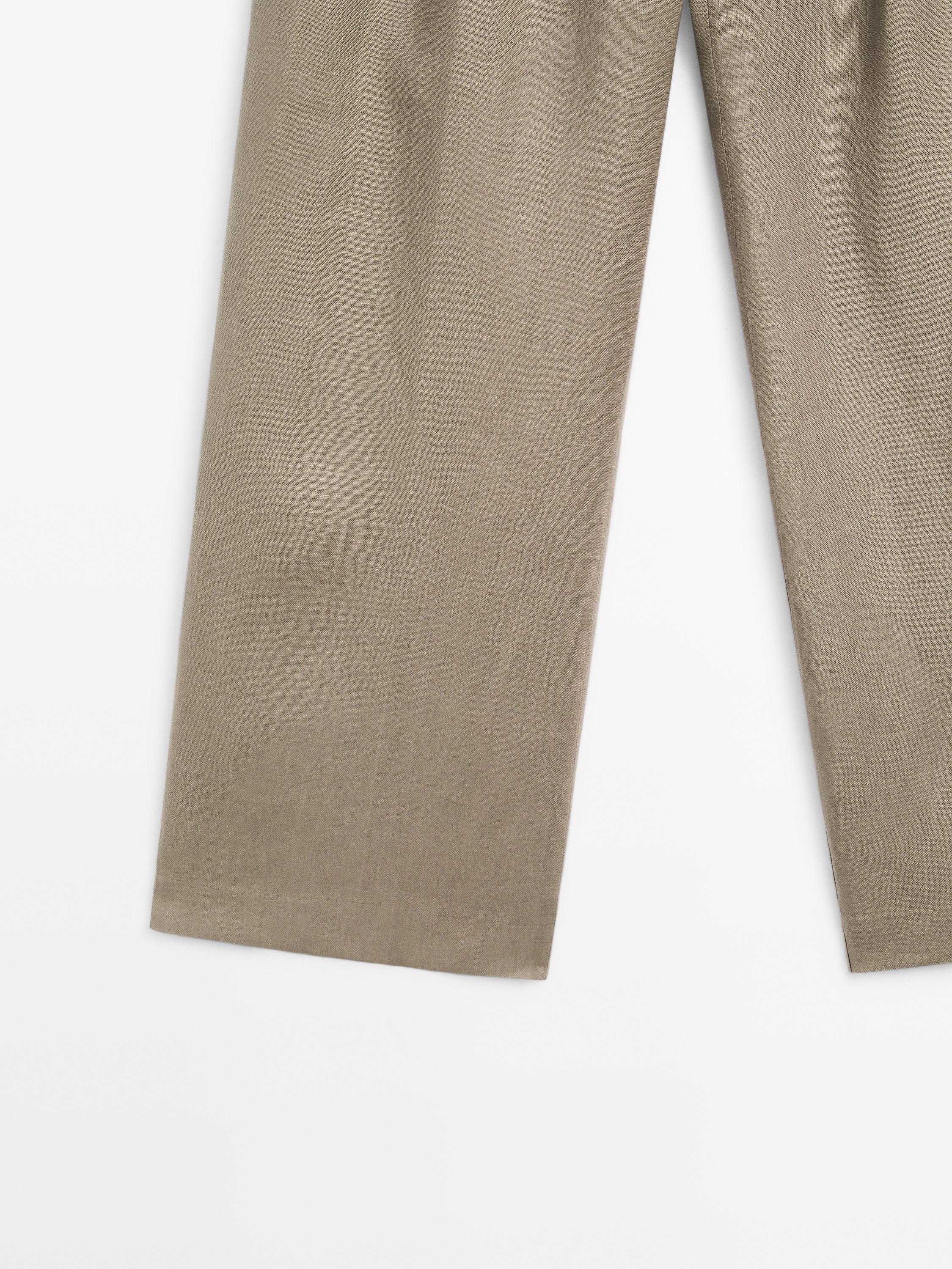 Pantalón triple pinza 100% lino