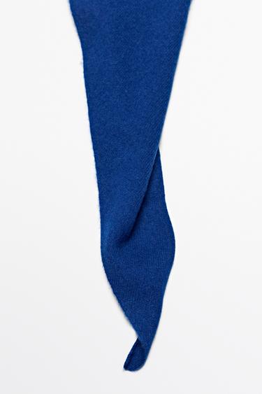 Medium wool cashmere blend knit bandana — INK BLUE 6