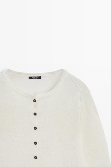Knit cardigan with seam detail — Off white 2