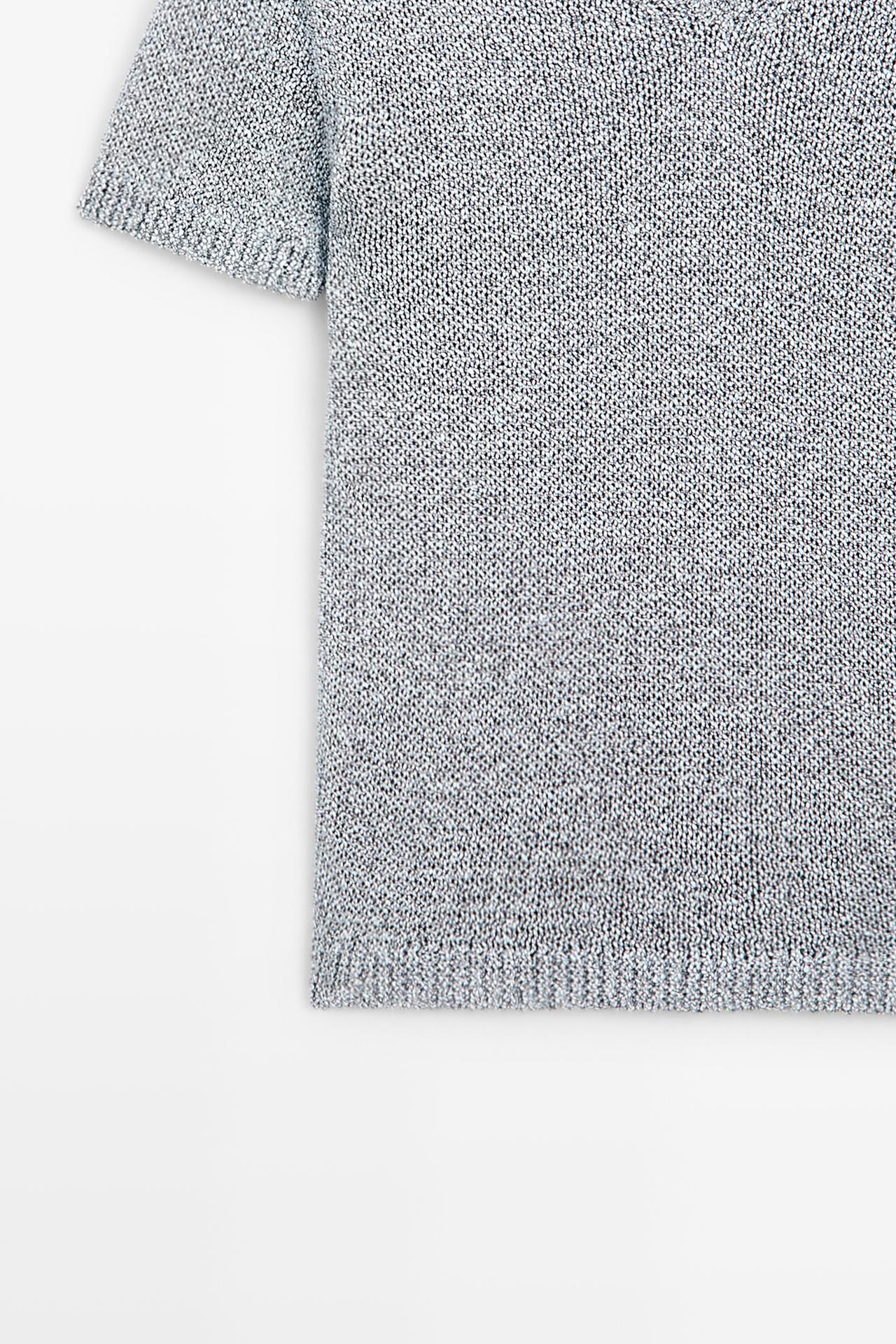 Short sleeve knit top — BLUISH