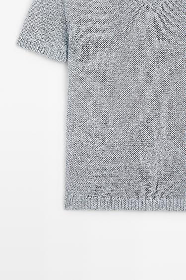 Short sleeve knit top — BLUISH 7