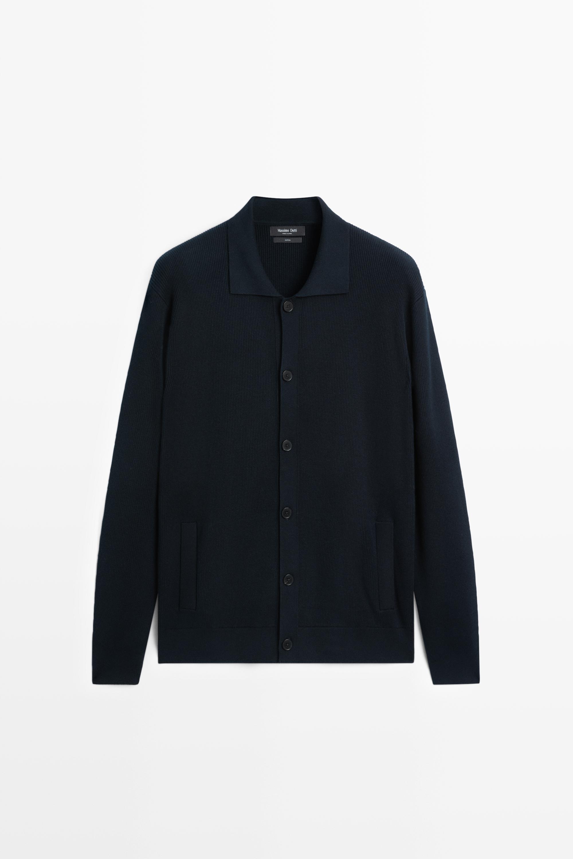 Massimo Dutti %100 pamuklu polo yaka triko hırka