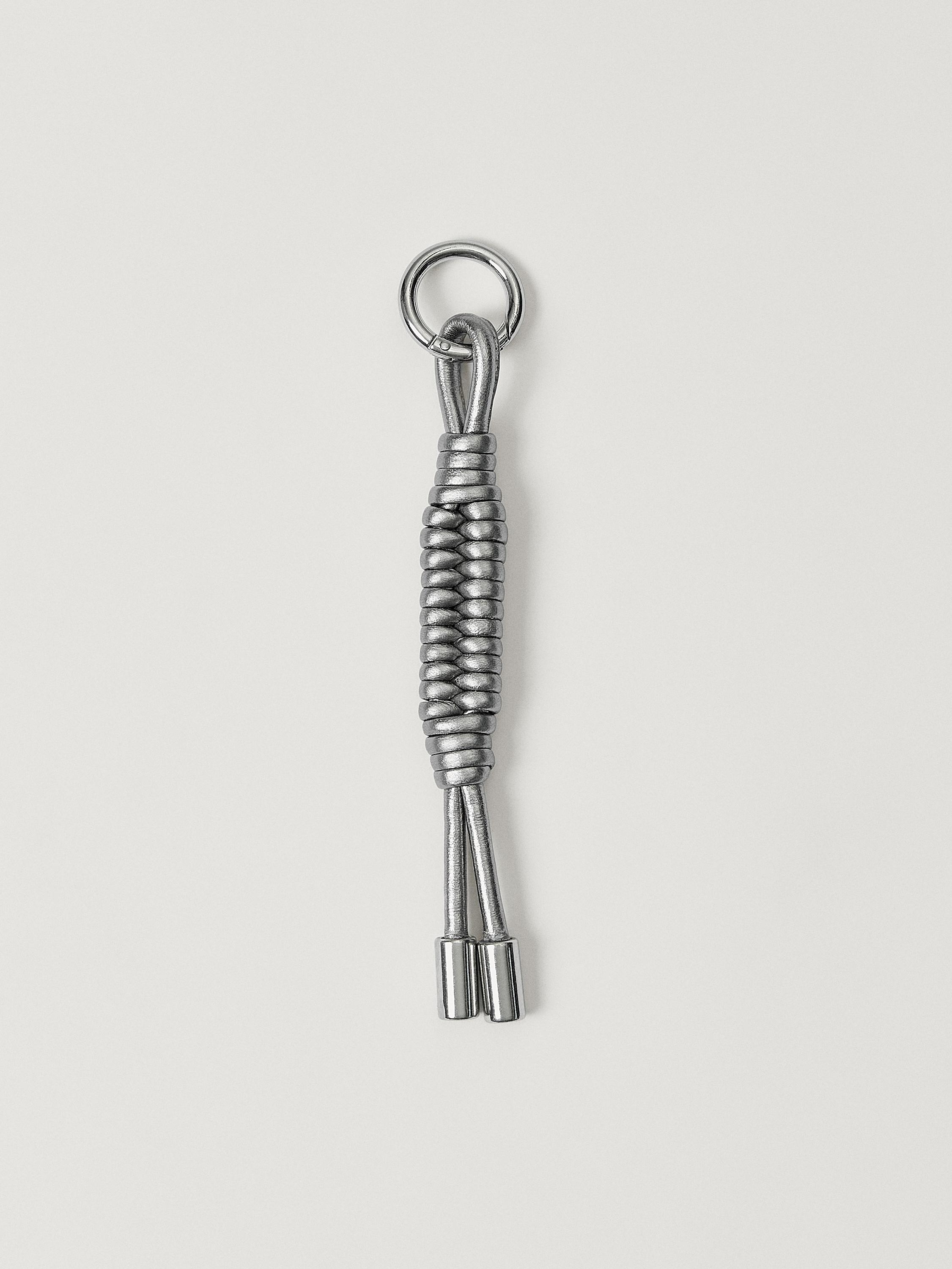 Nappa leather charm key ring with knots