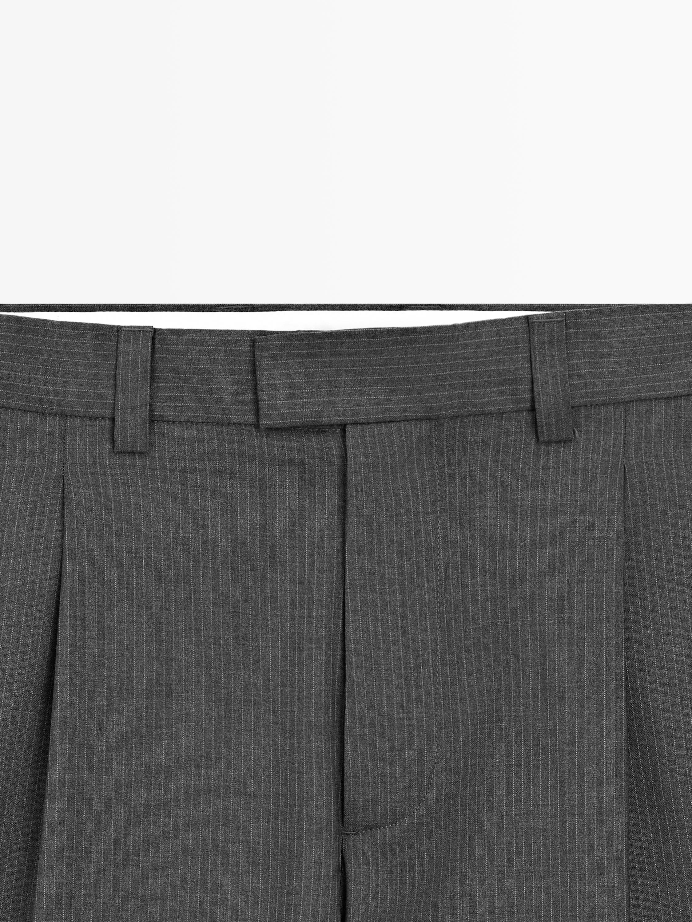 Wool blend darted trousers — GREY