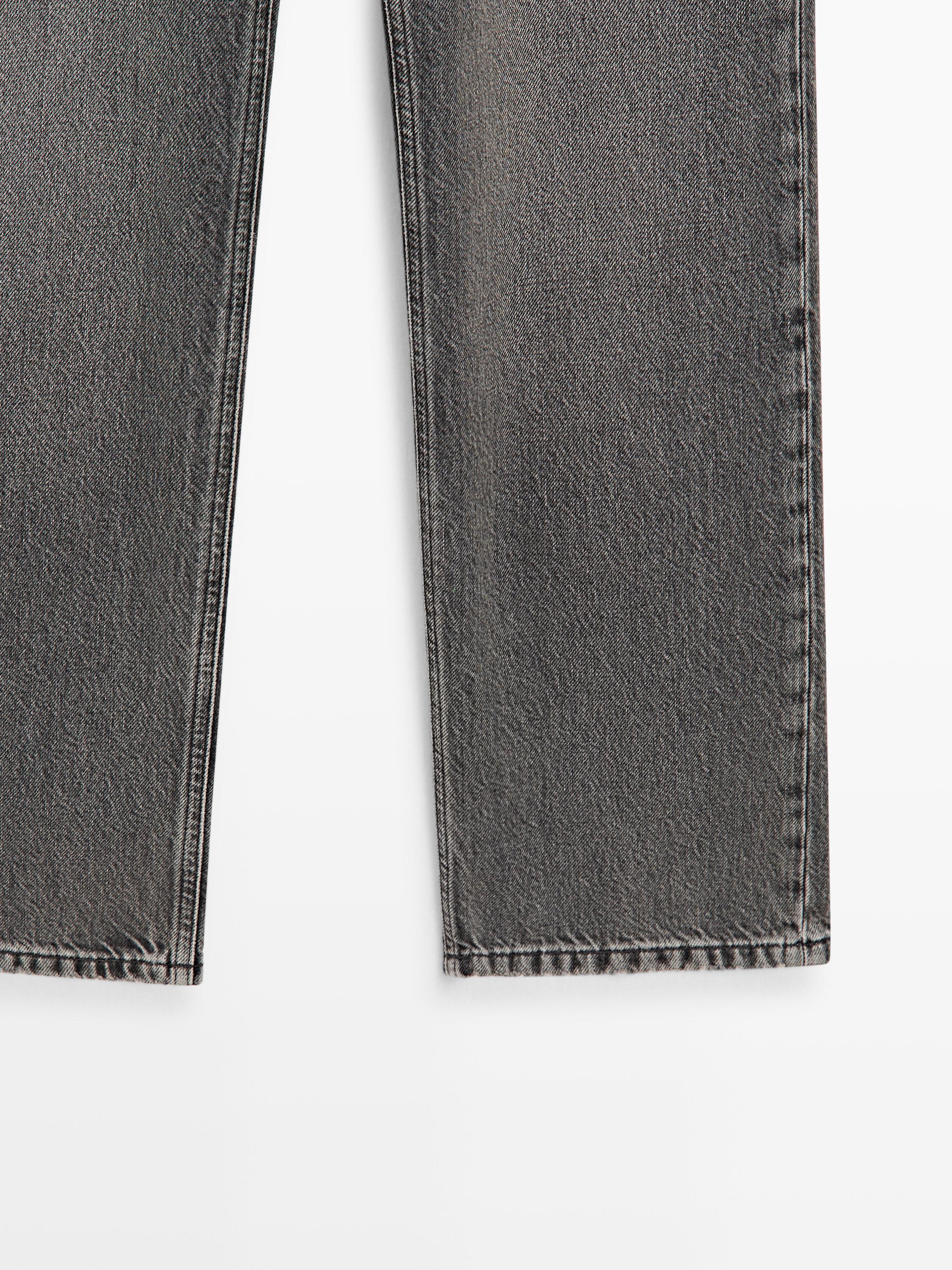 Straight-leg high-waist jeans — CHARCOAL