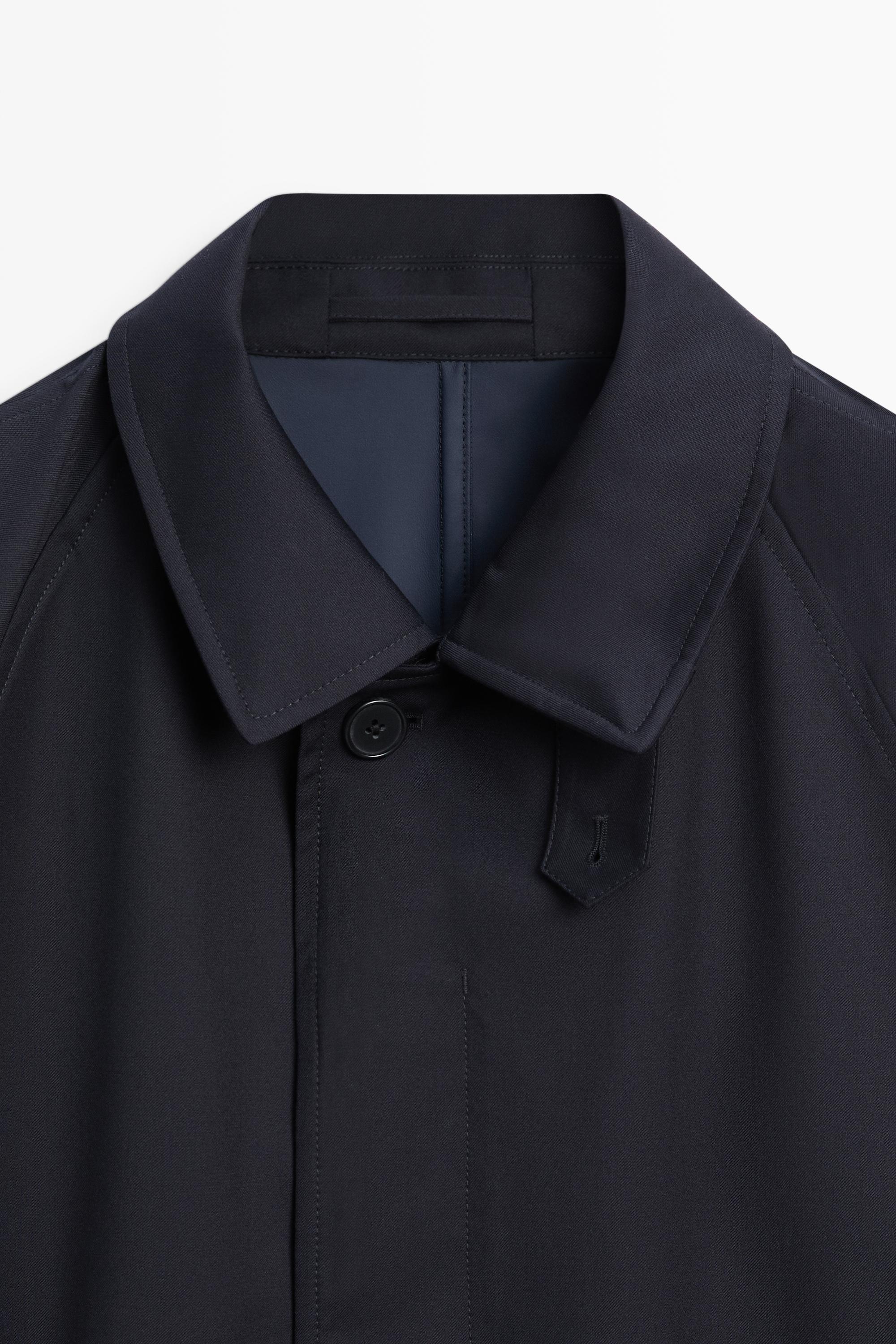 100% Wool Trench Coat — NAVY BLUE