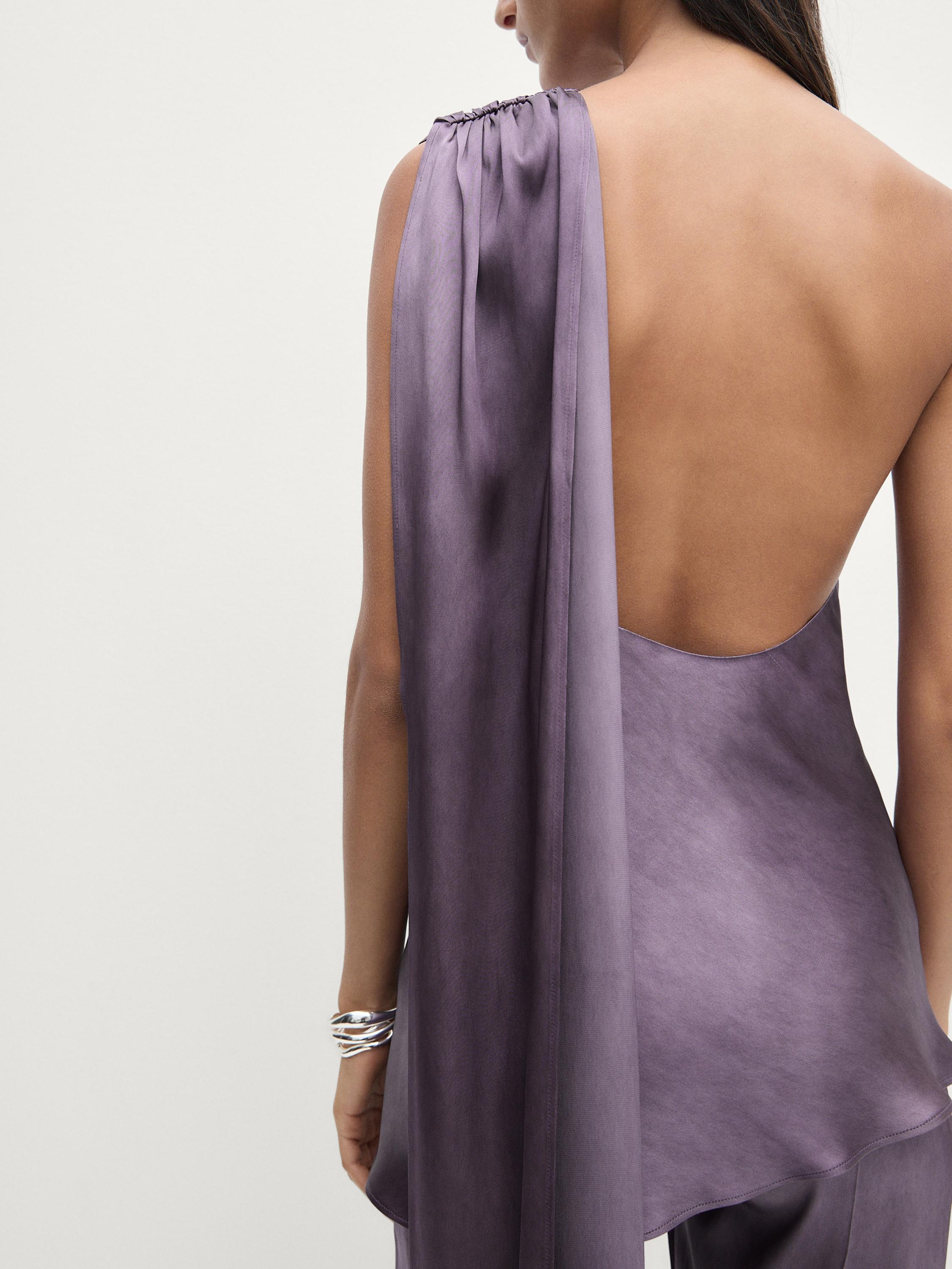 Asymmetric top with tie detail