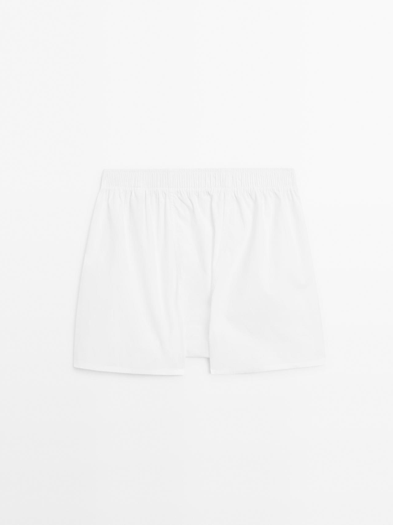 Plain 100% cotton boxers — WHITE
