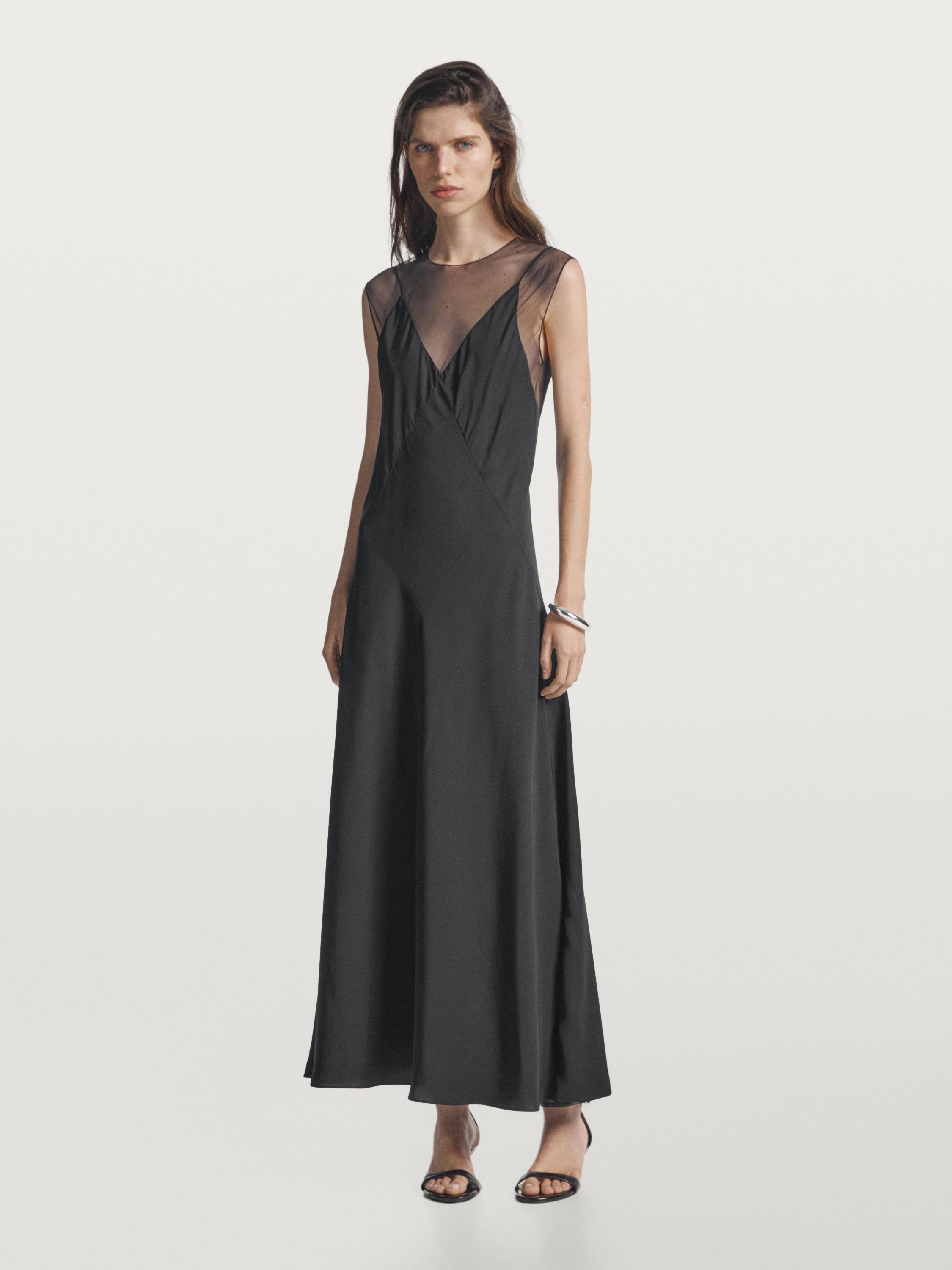 Long dress with sheer detail