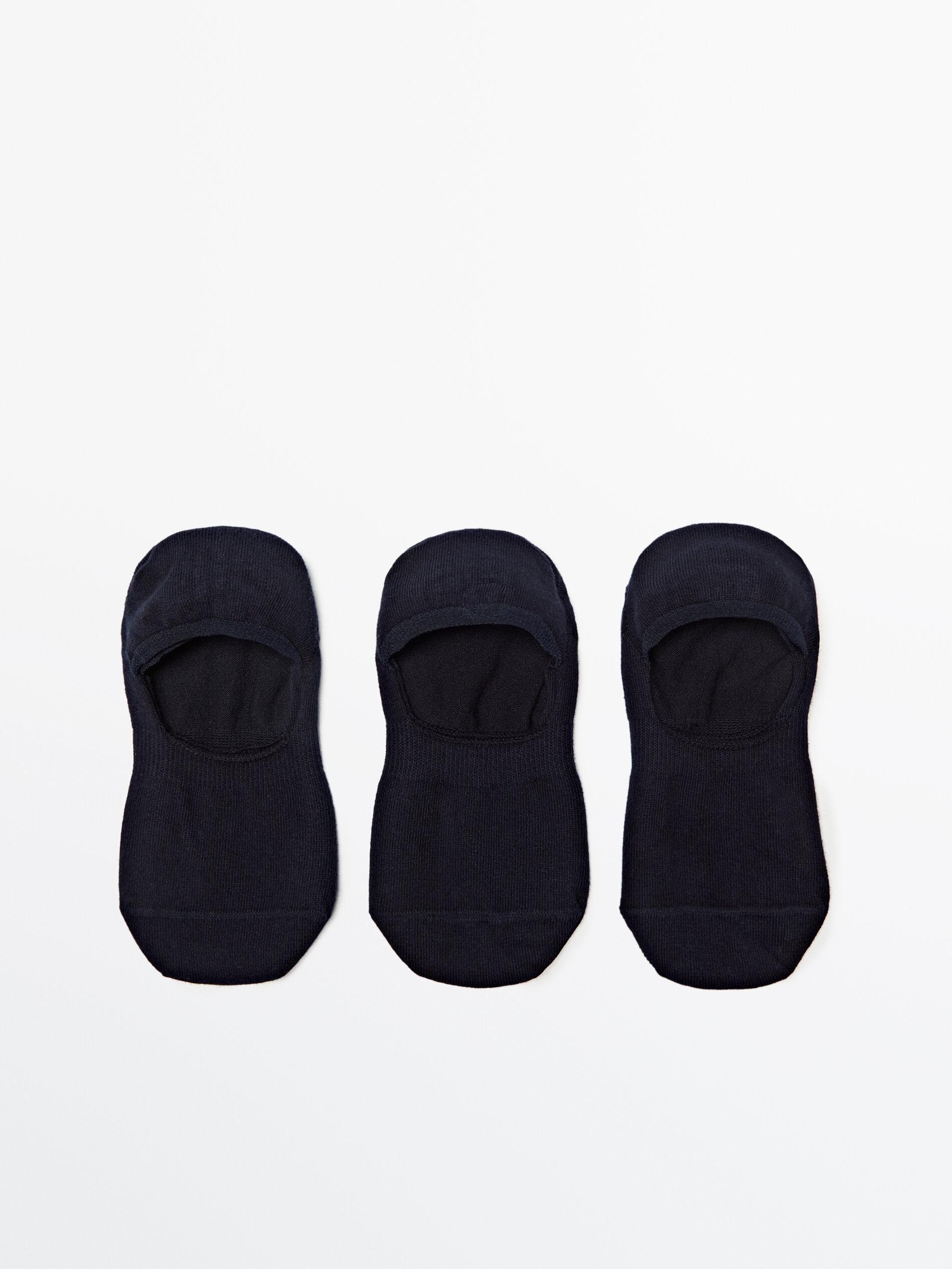 סט של 3 זוגות גרבי עקב מכותנה