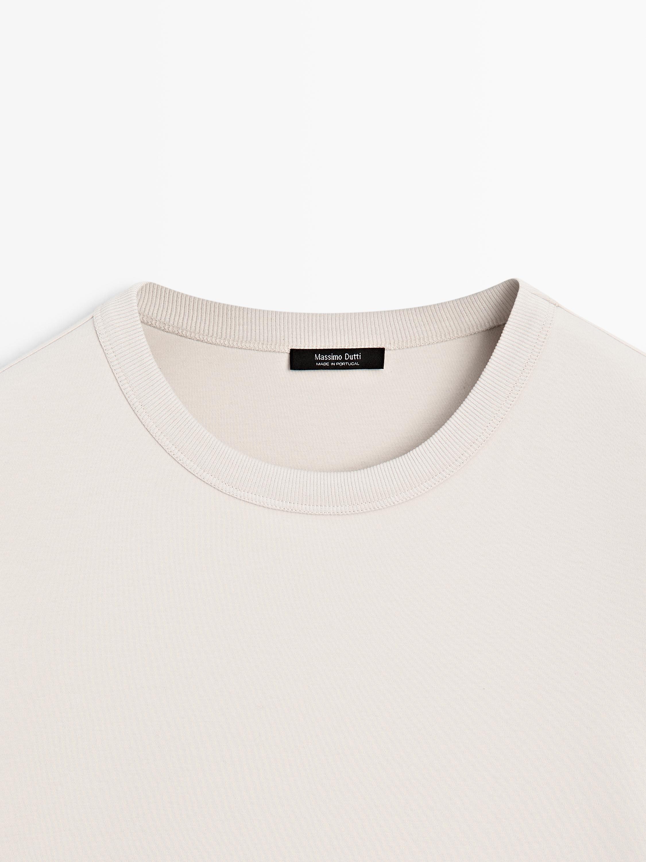 100% cotton short-sleeve T-shirt — STONE