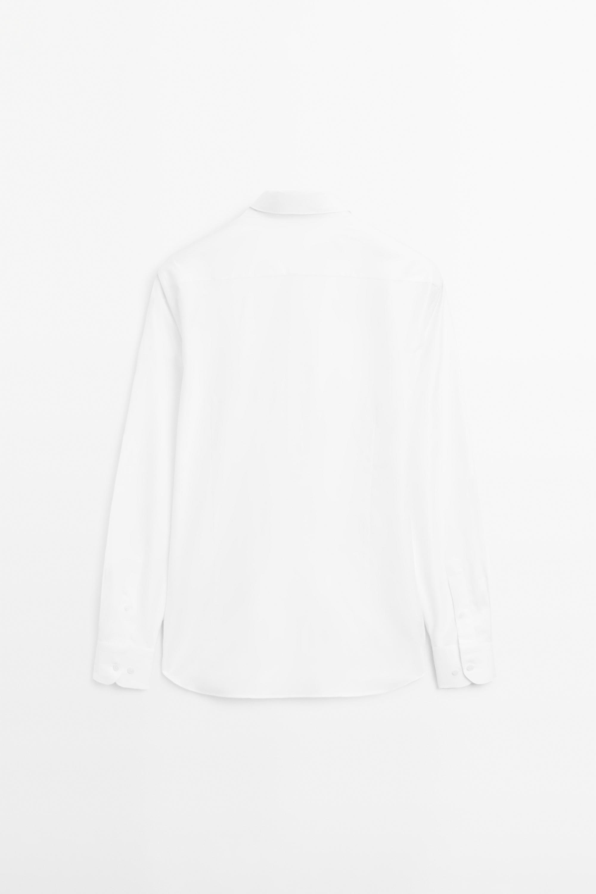 Slim fit 100% cotton shirt — WHITE