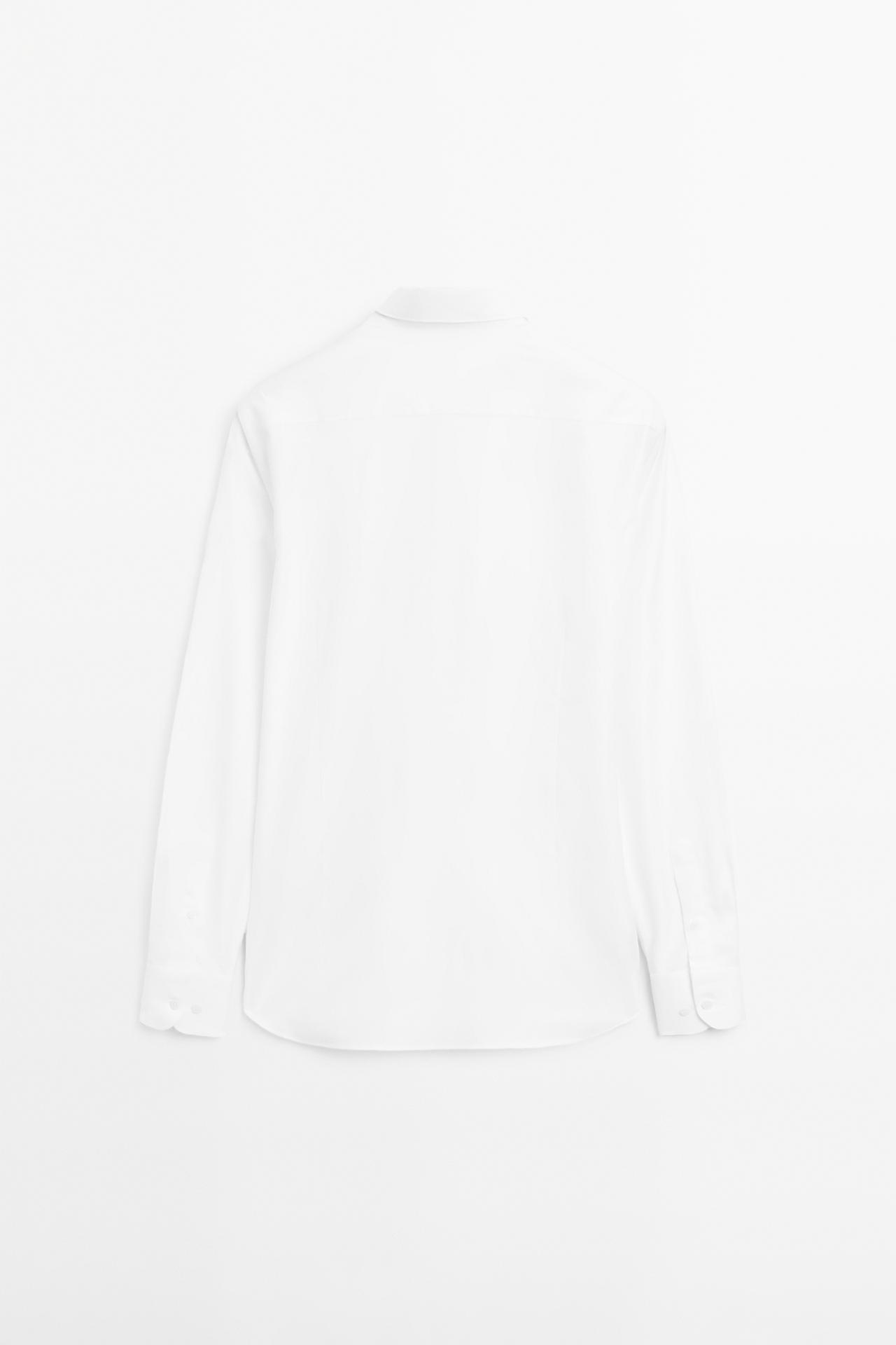Slim fit 100% cotton shirt — WHITE