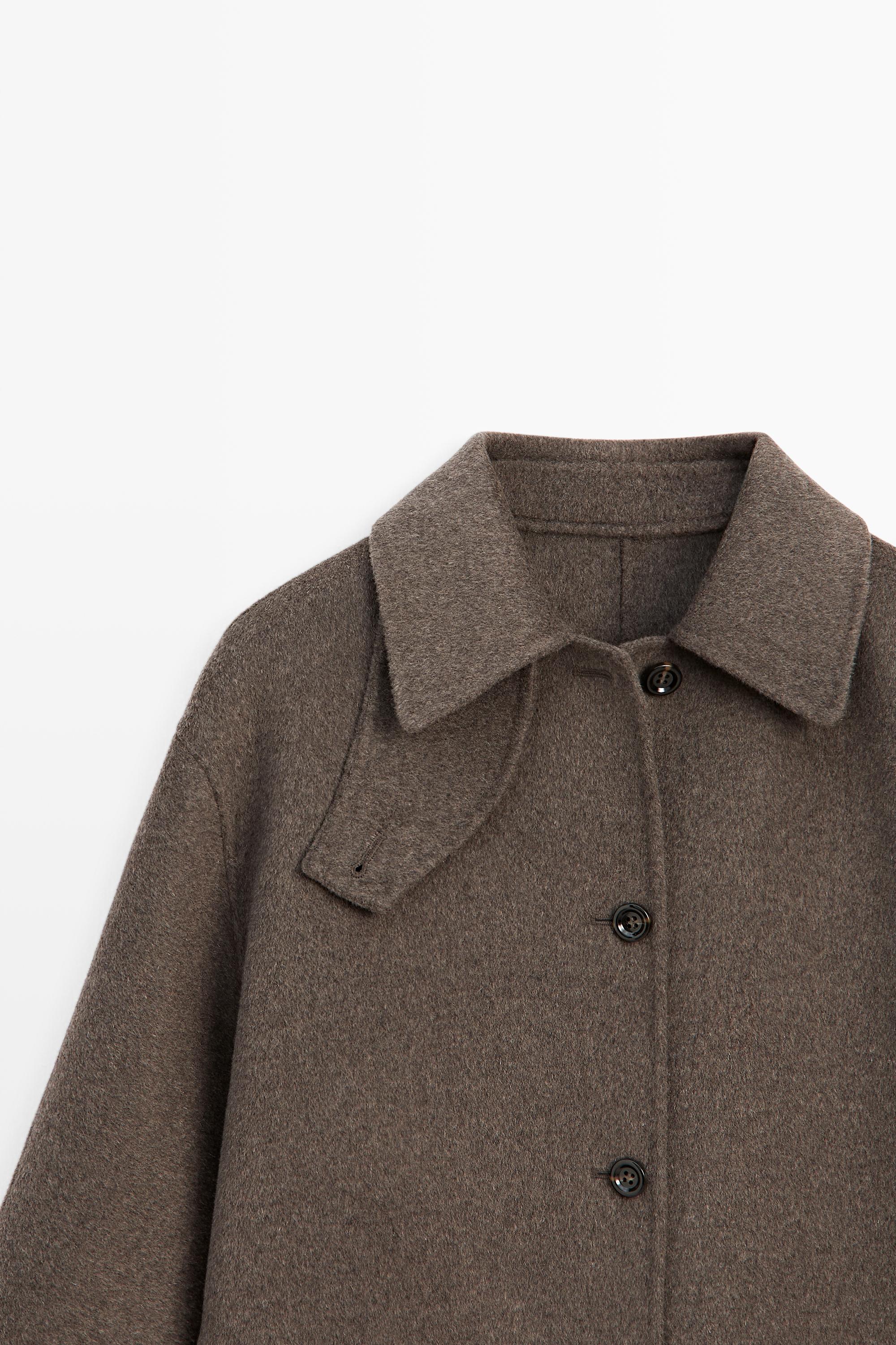 Melange wool blend coat — BROWN