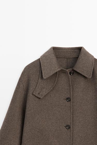 Melange wool blend coat — BROWN 4