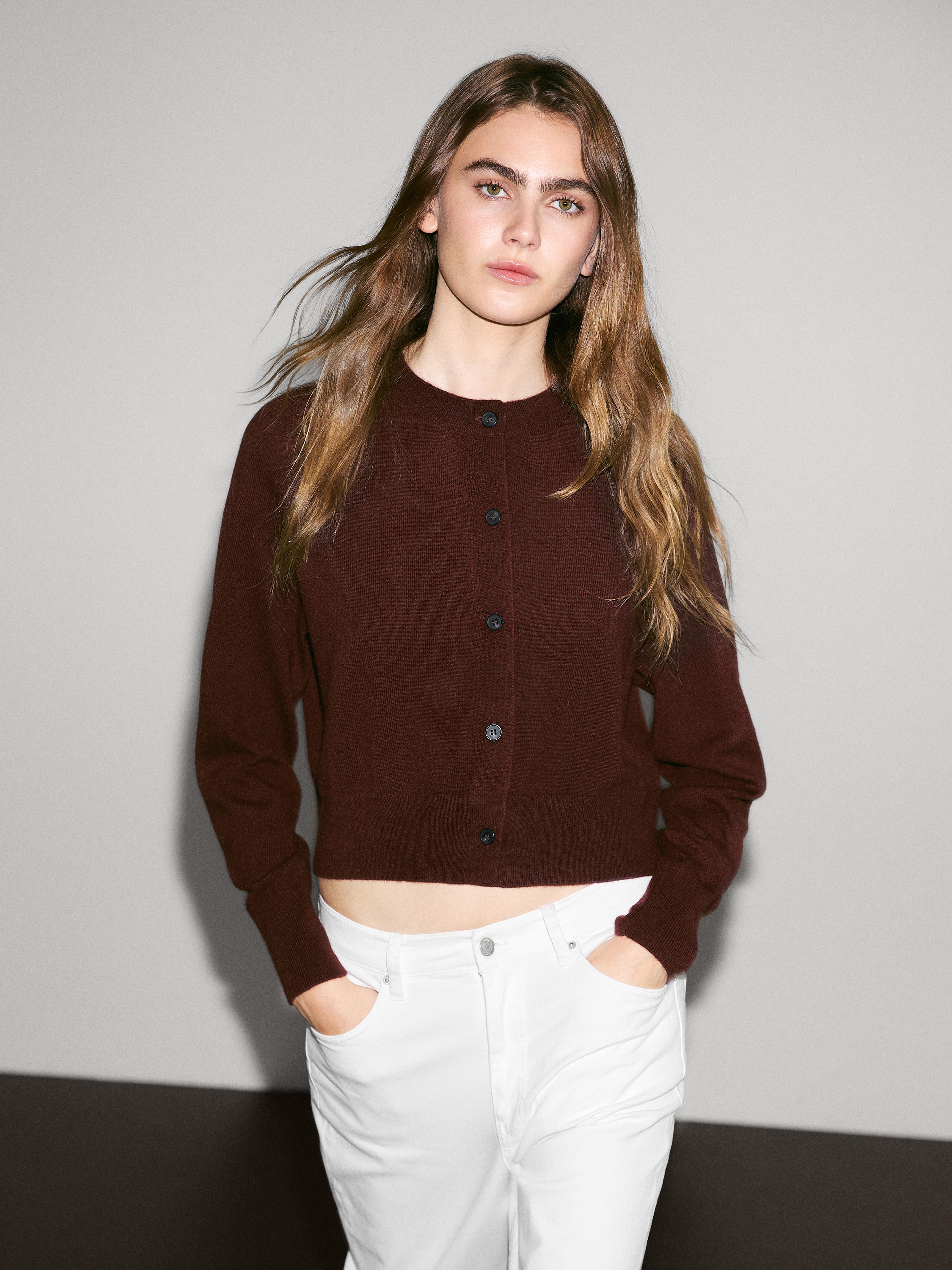 Cardigan manches longues 100 % cachemire