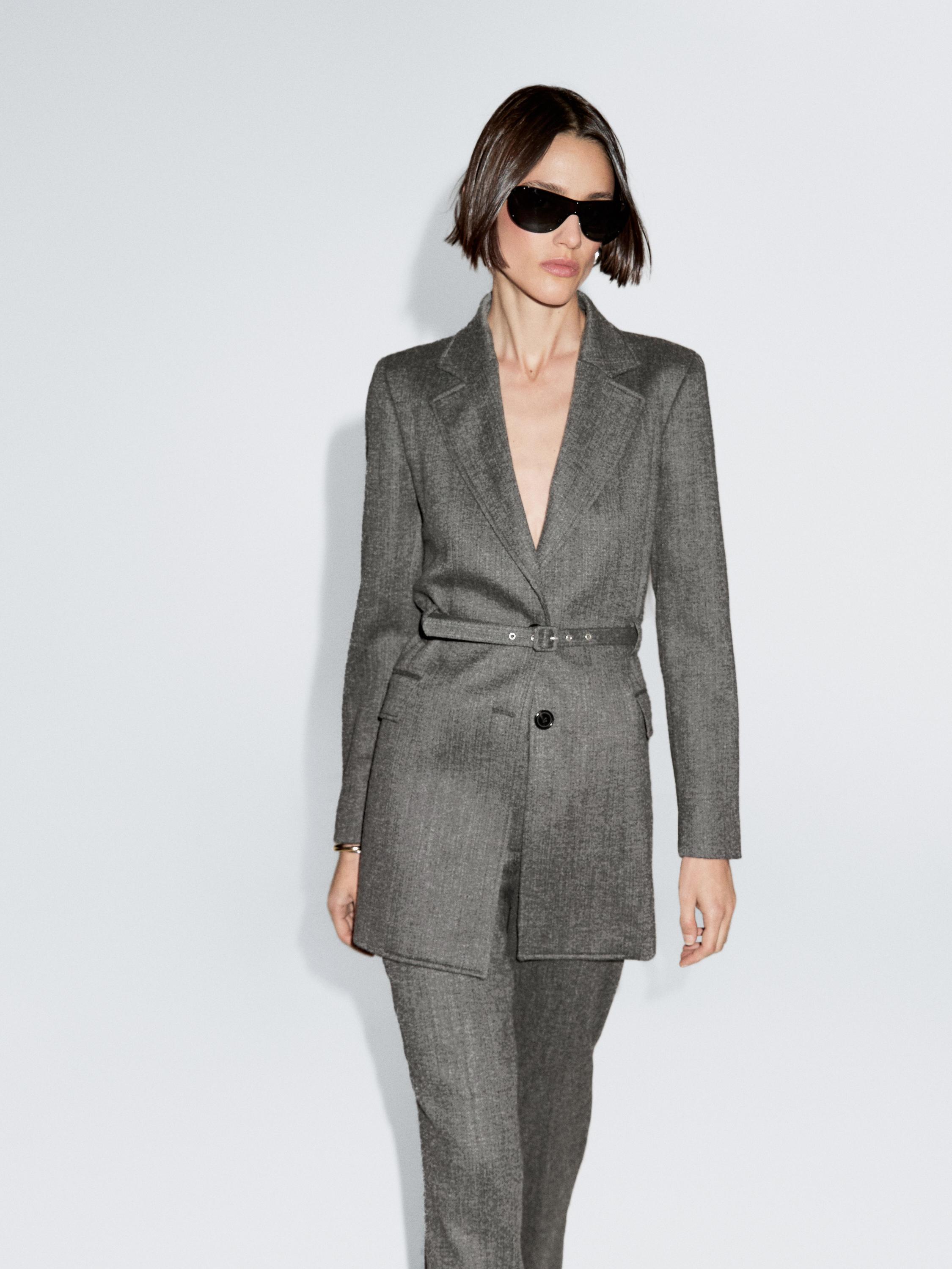 Americana traje jaspeada cinturón