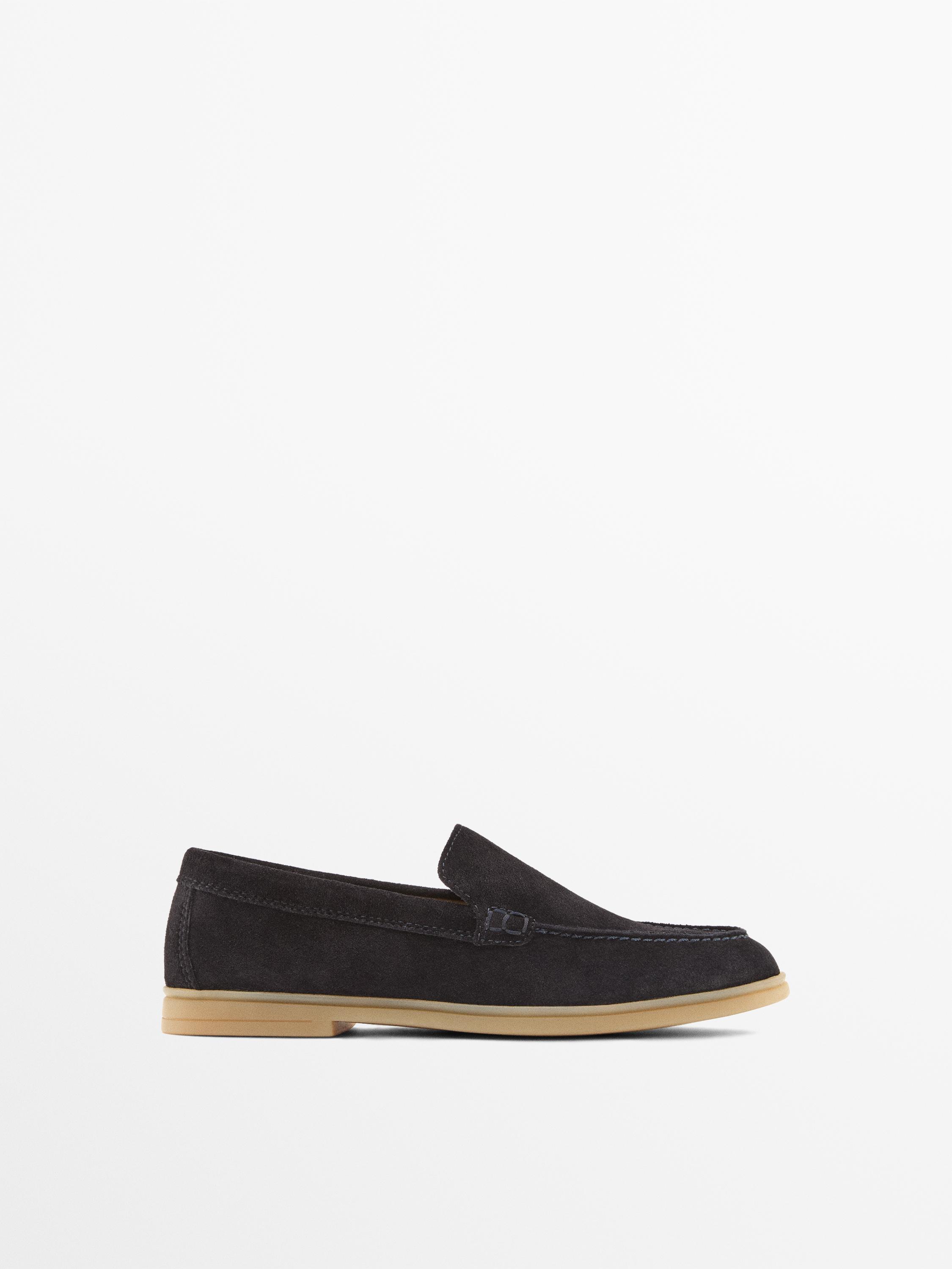Split leather loafers