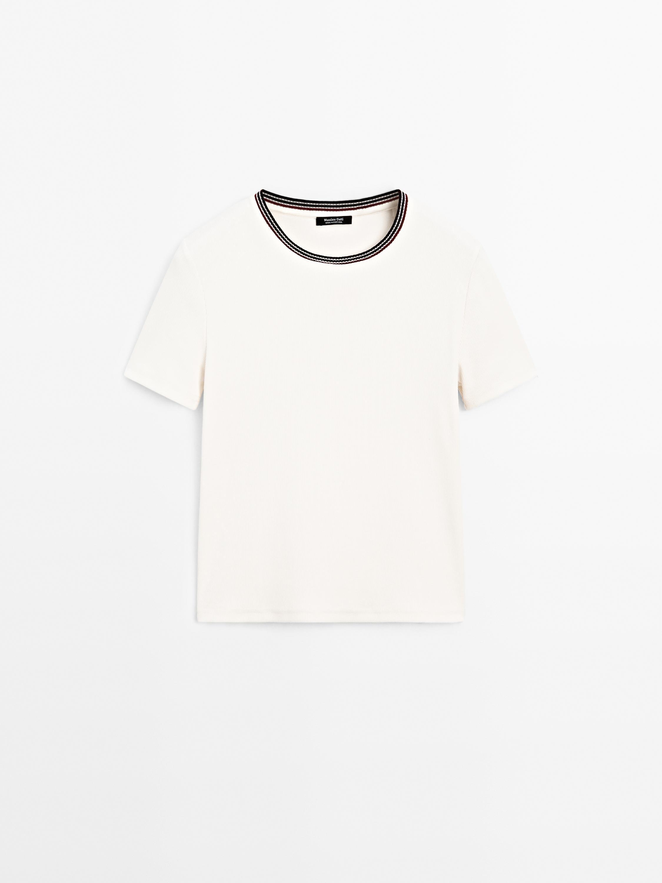 Ribbed short sleeve T-shirt