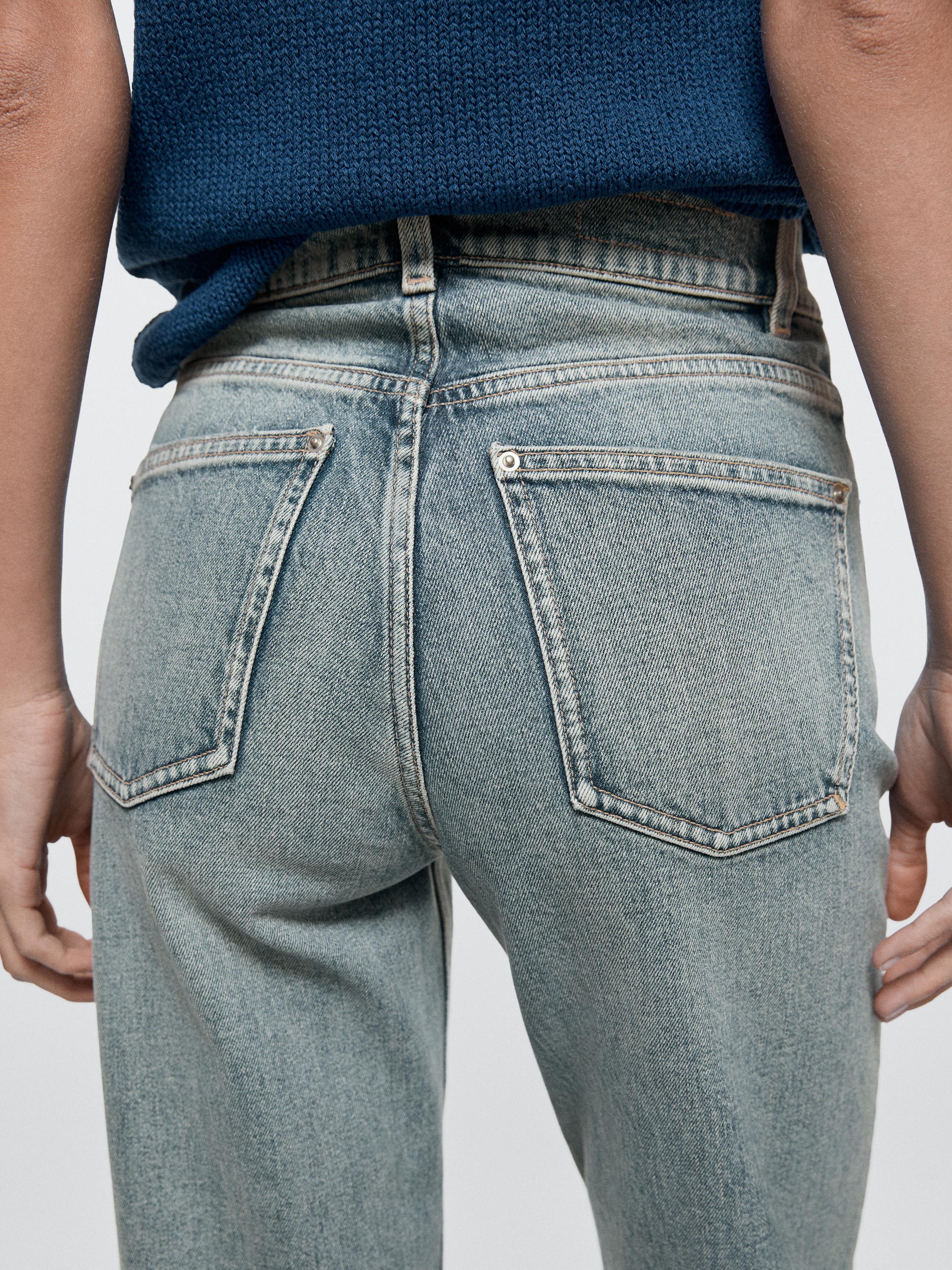 Mid-rise straight-leg jeans — Light Blue