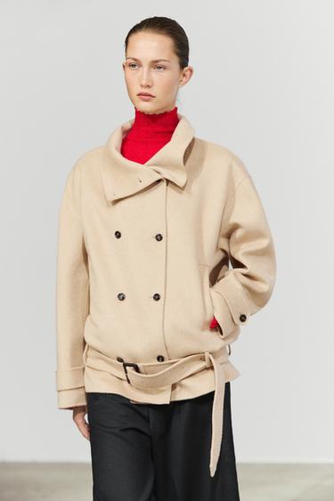 Belted trench coat — SAND BROWN 3
