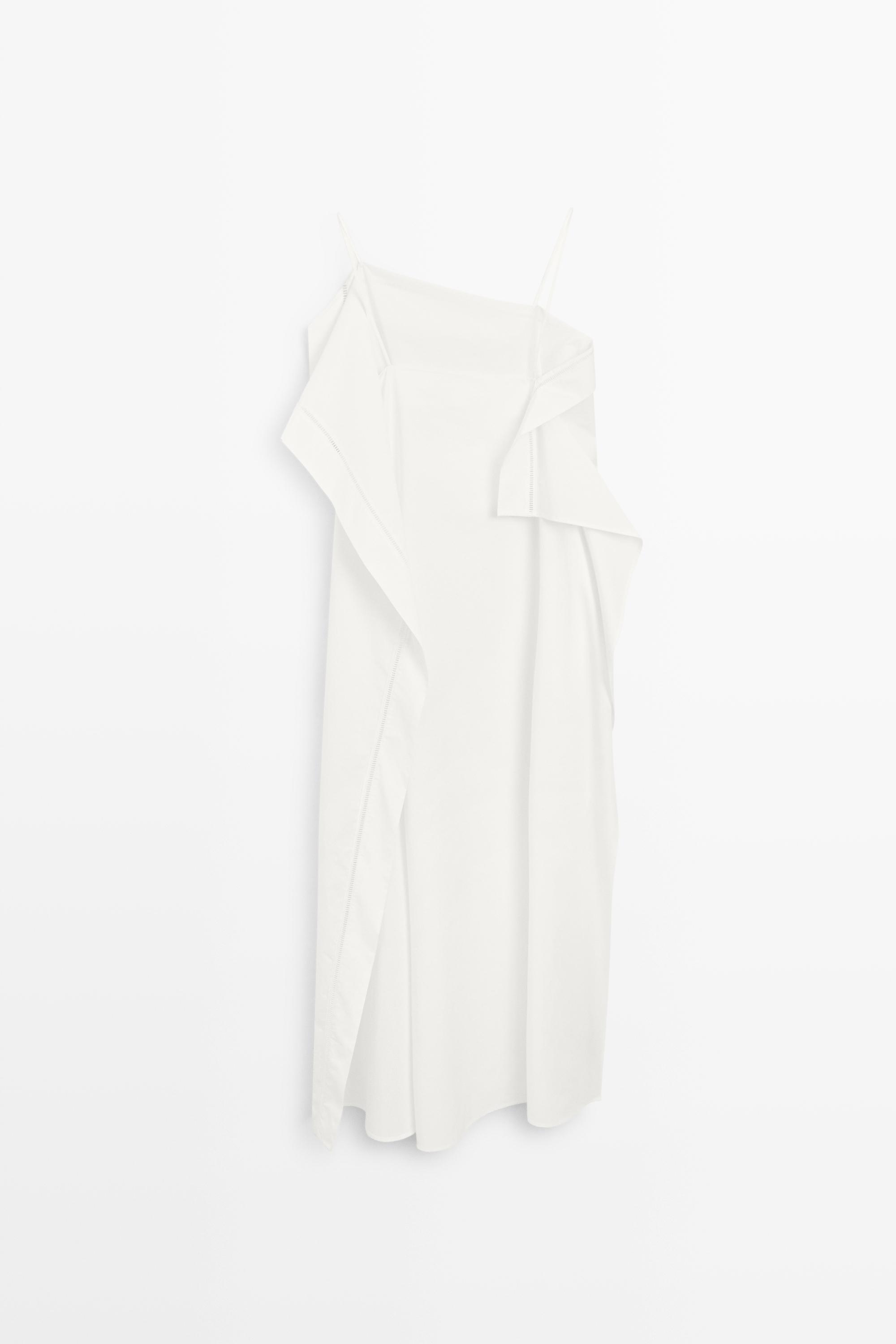 Asymmetric ruffle midi dress - STUDIO — Off white