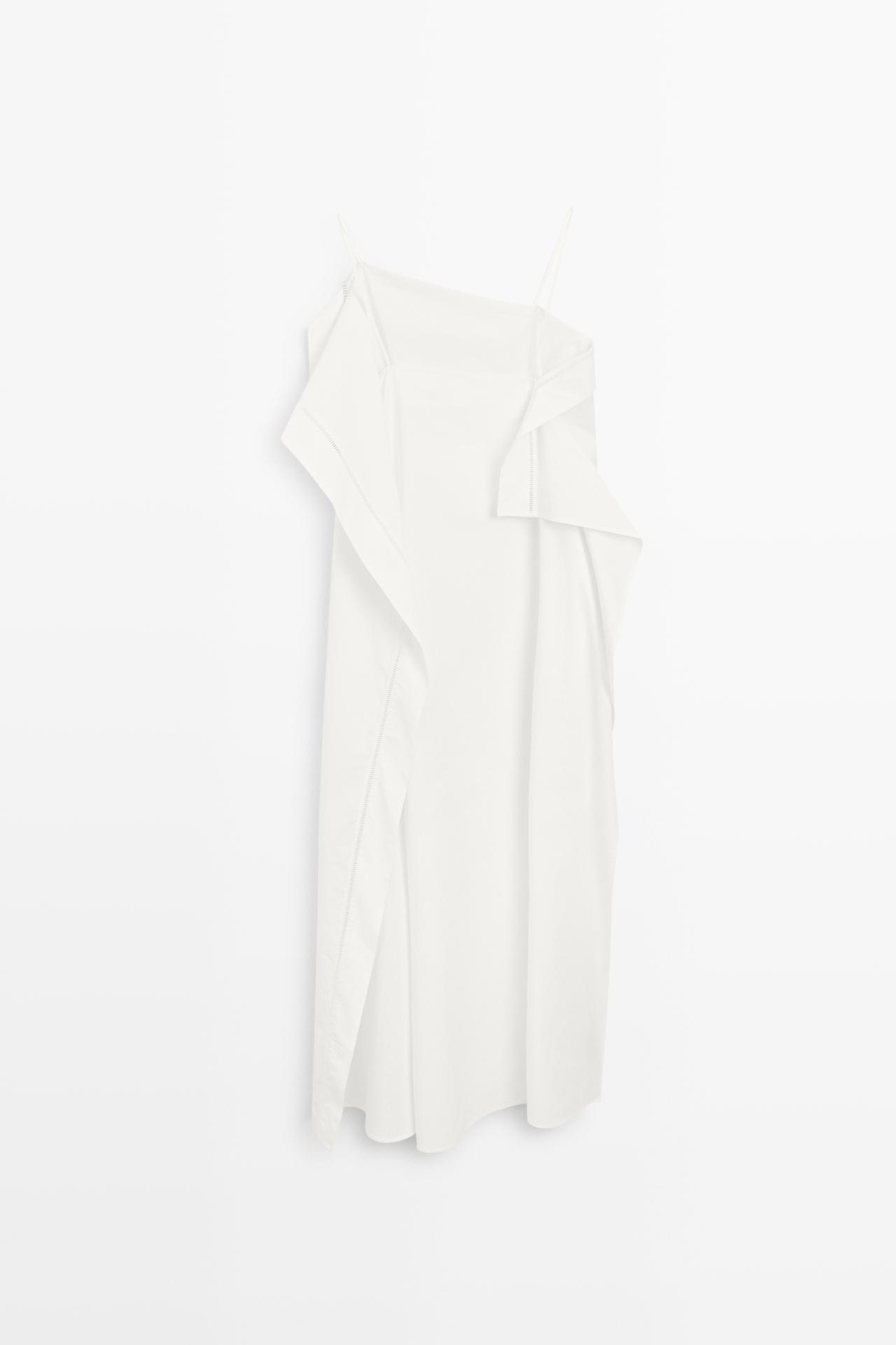 Asymmetric ruffle midi dress - STUDIO — Off white