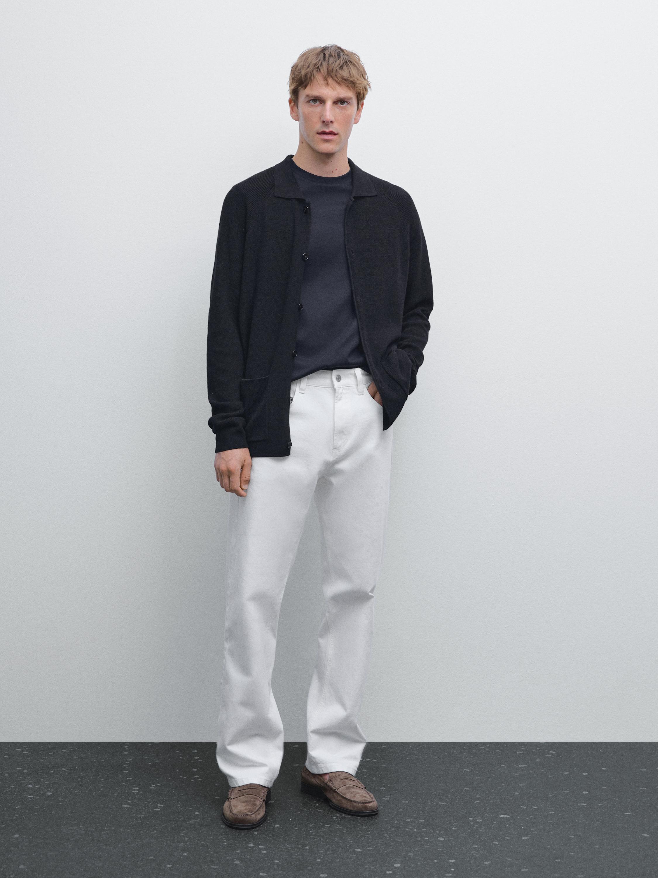 Cardigan de malha 100% algodão