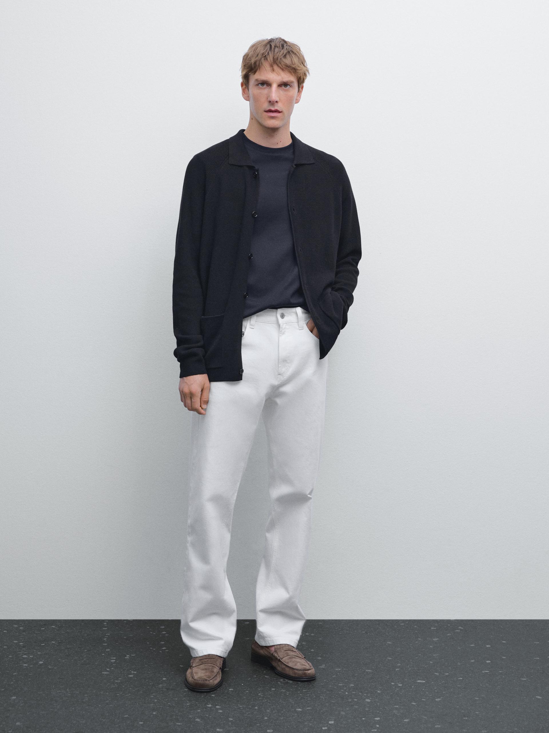Cárdigan Punto 100% Algodón - Azul Marino - L - Massimo Dutti - Hombre