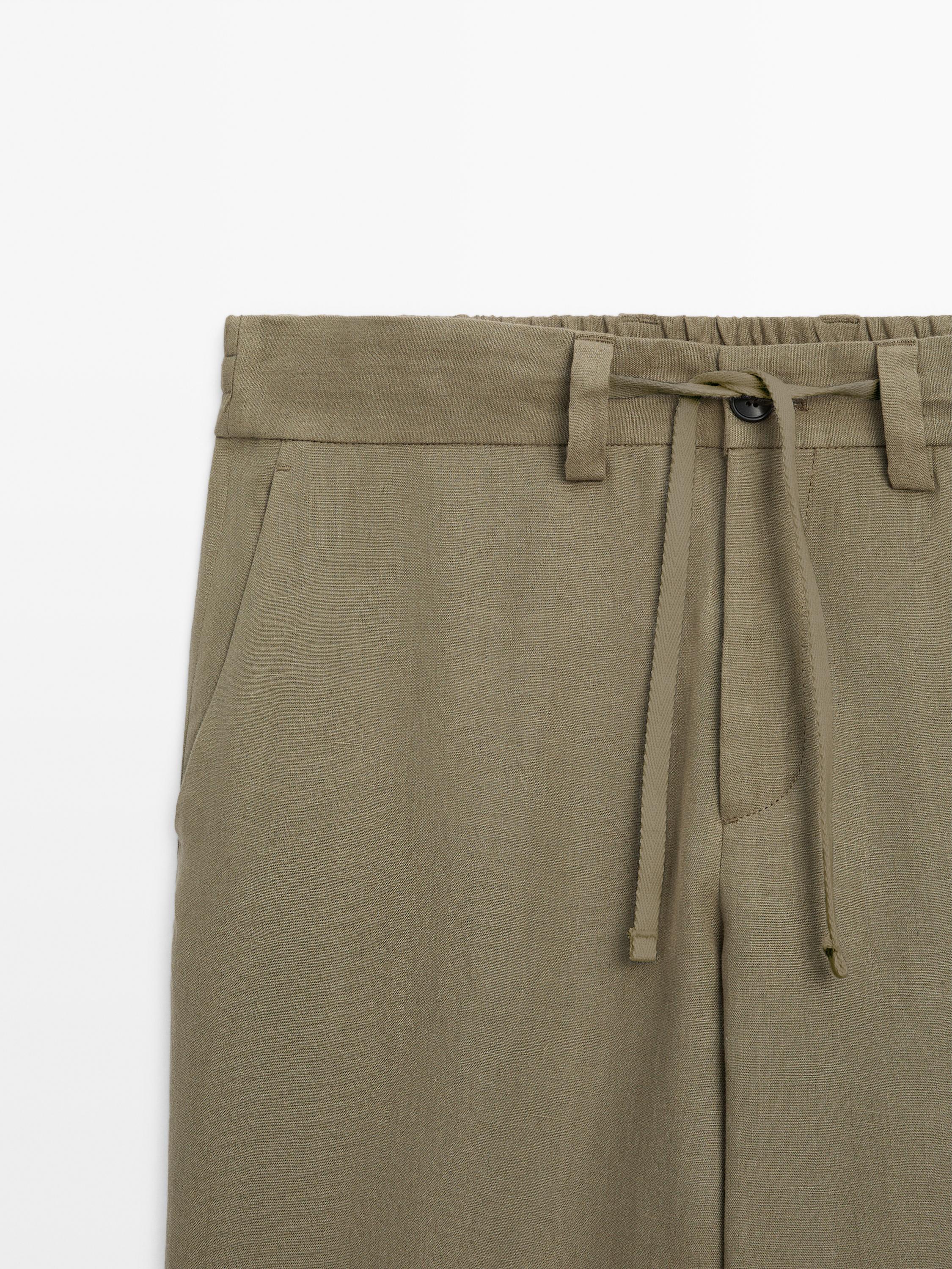 Total look 100% linen trousers