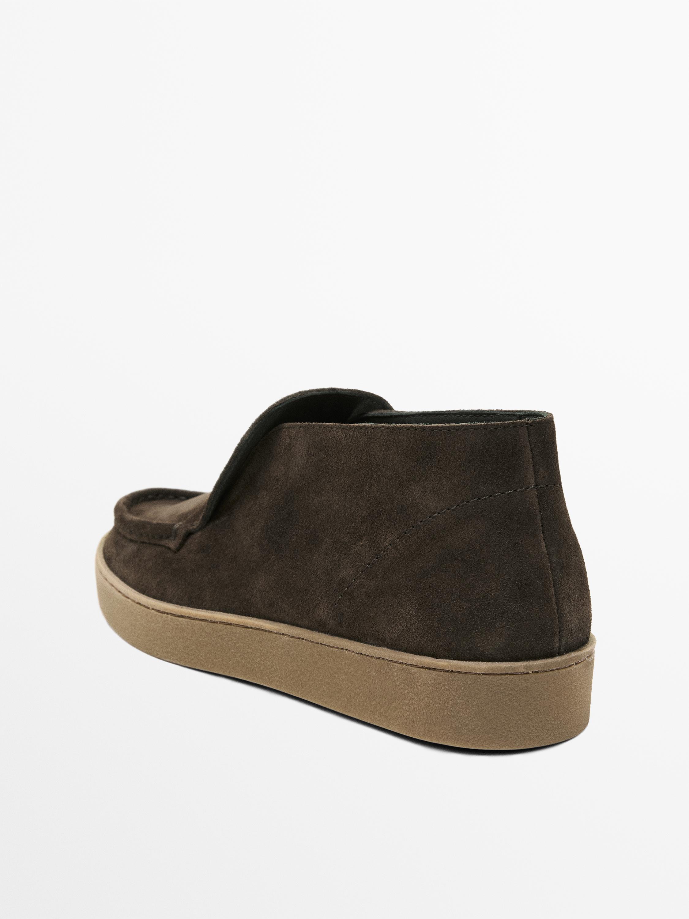 Split leather boot-style shoes