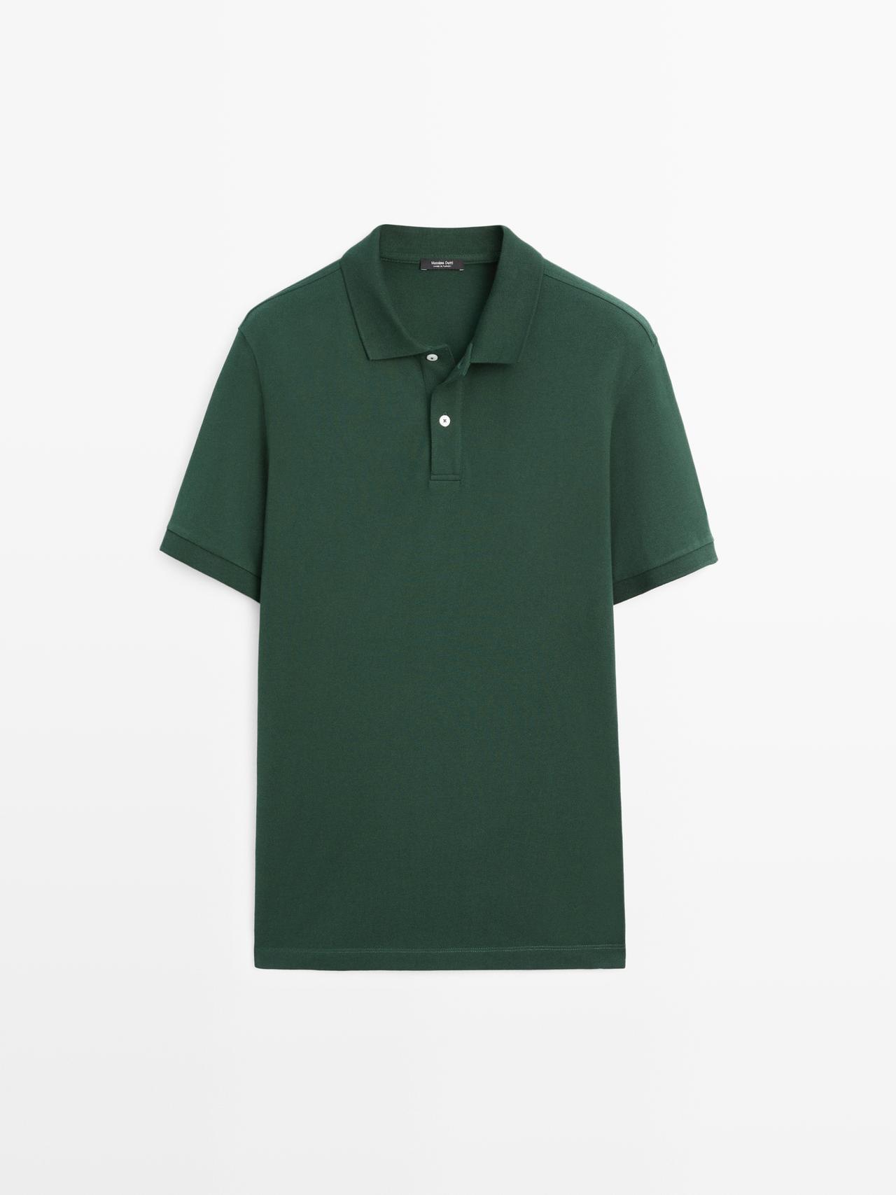 Polo Micro-Texturé Coton - Bouteille - M - Massimo Dutti - Homme