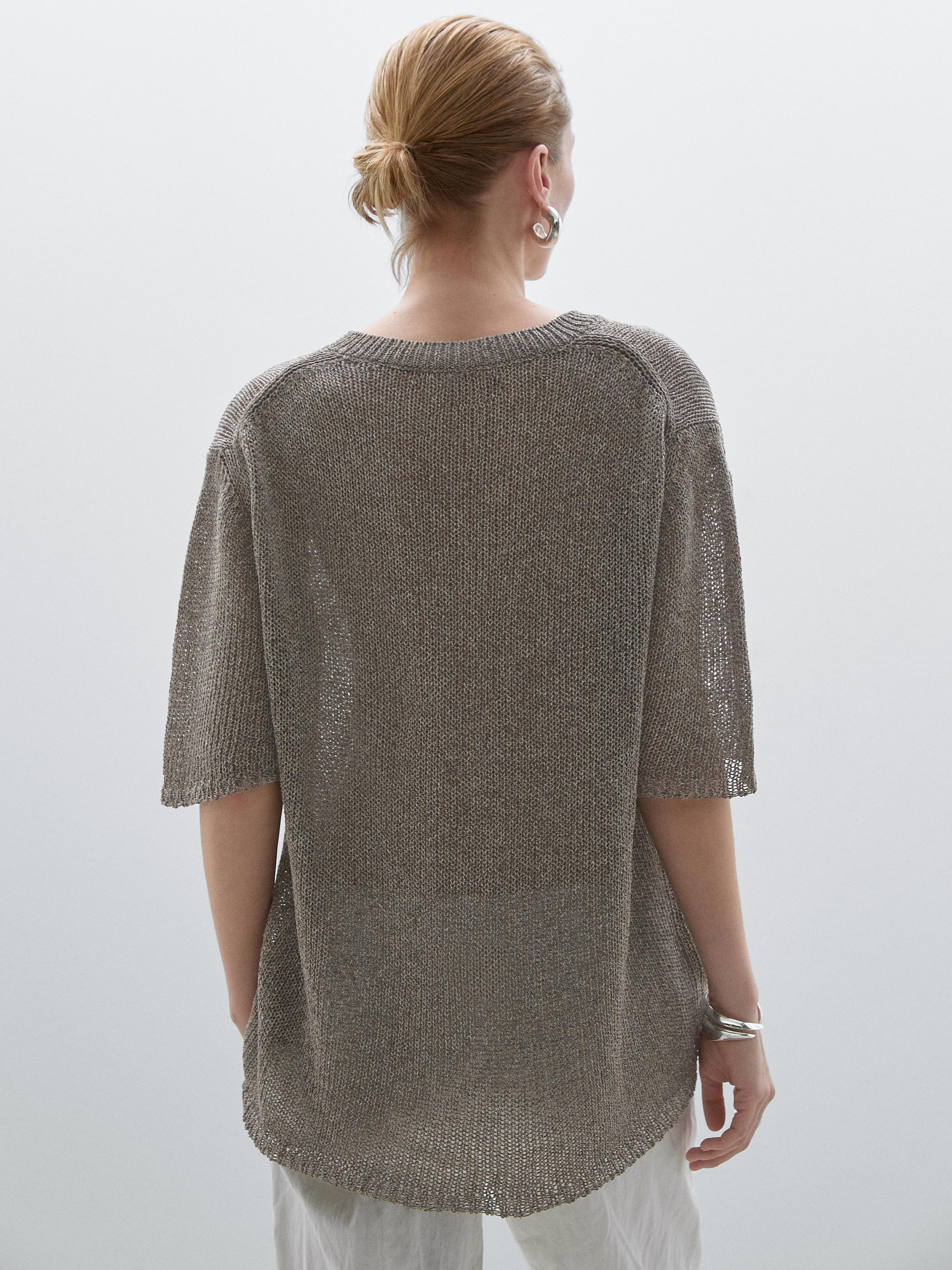 Camisola de malha oversize de manga curta