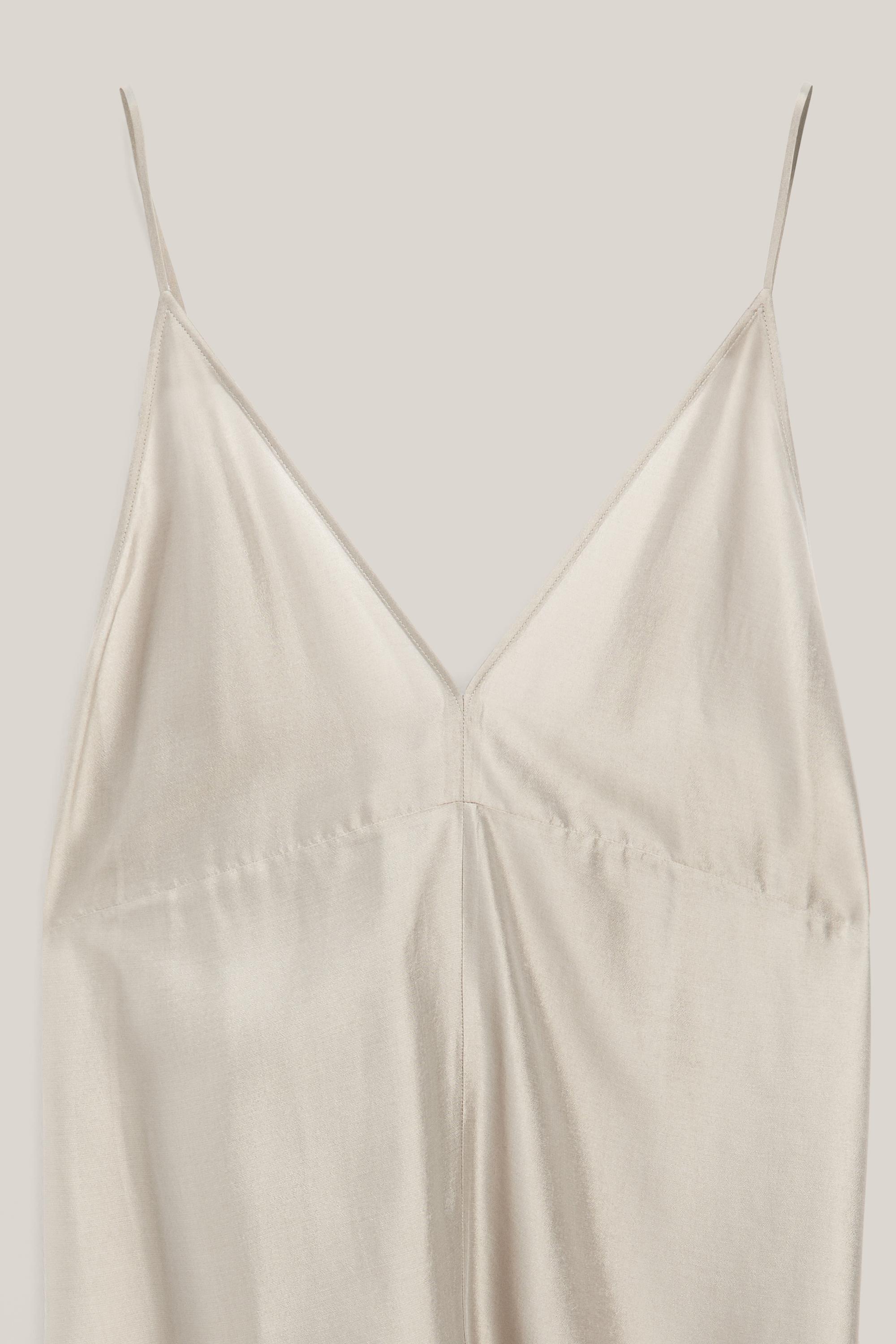 Midi slip dress with V-neckline - LIMITED EDITION — CHAMPAGNE