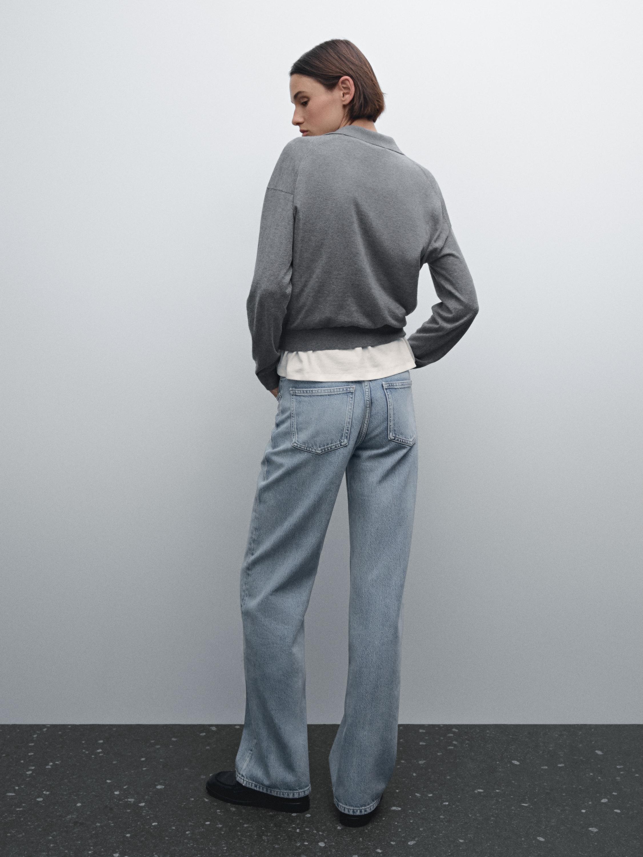 Mid-waist wide-leg jeans