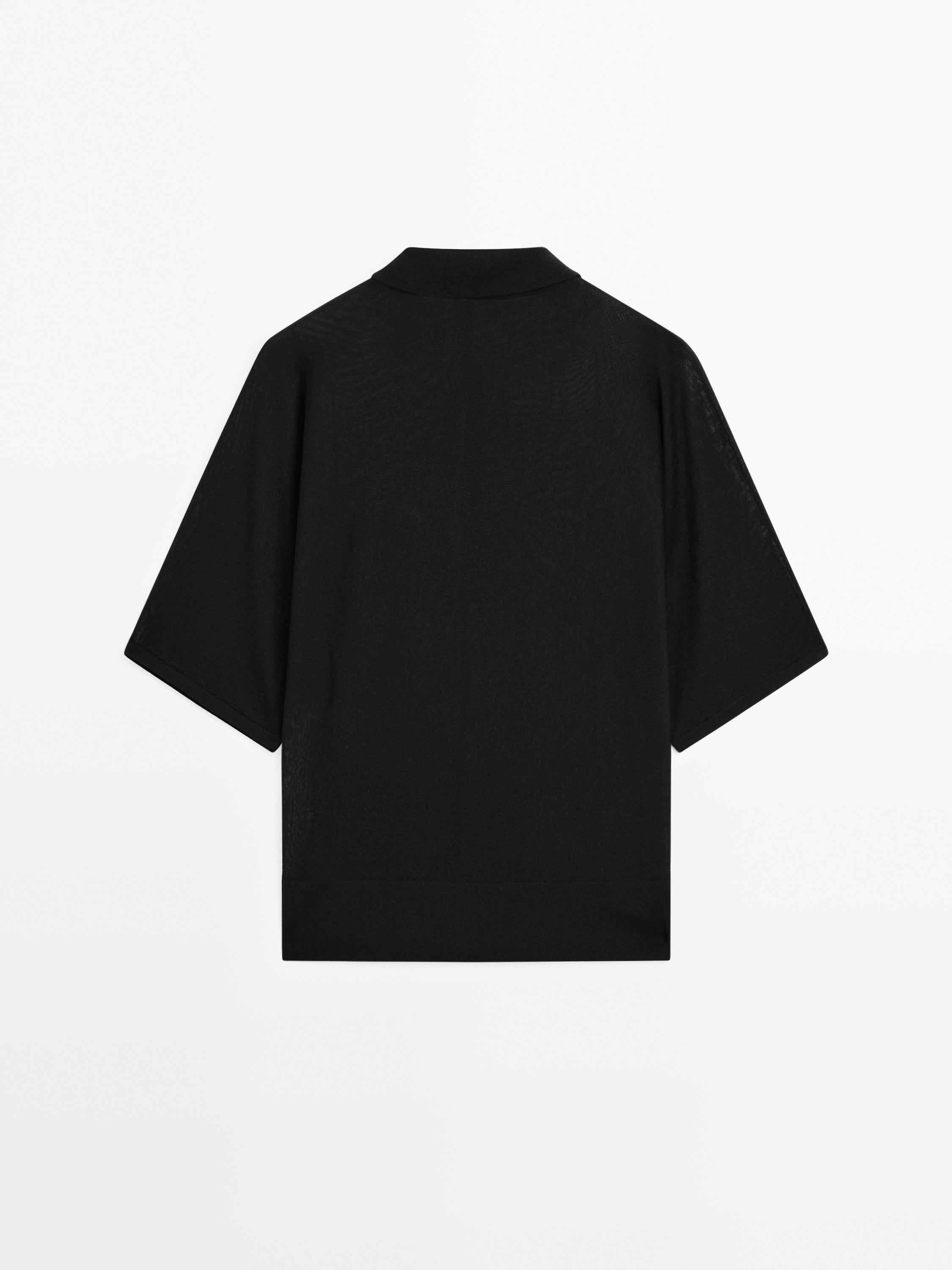 Flowing cape-style polo shirt