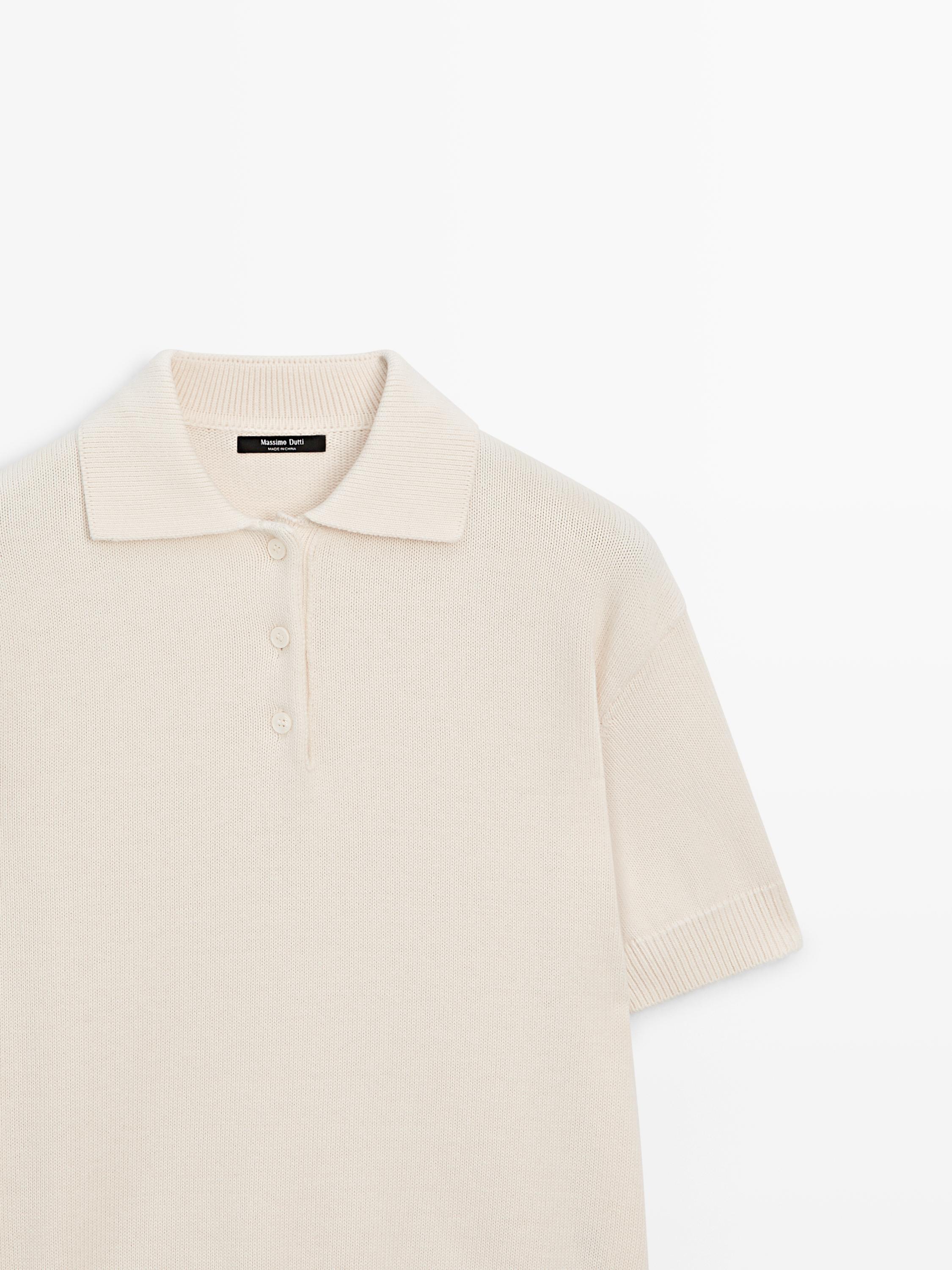 Pulovër leshi me jakë polo