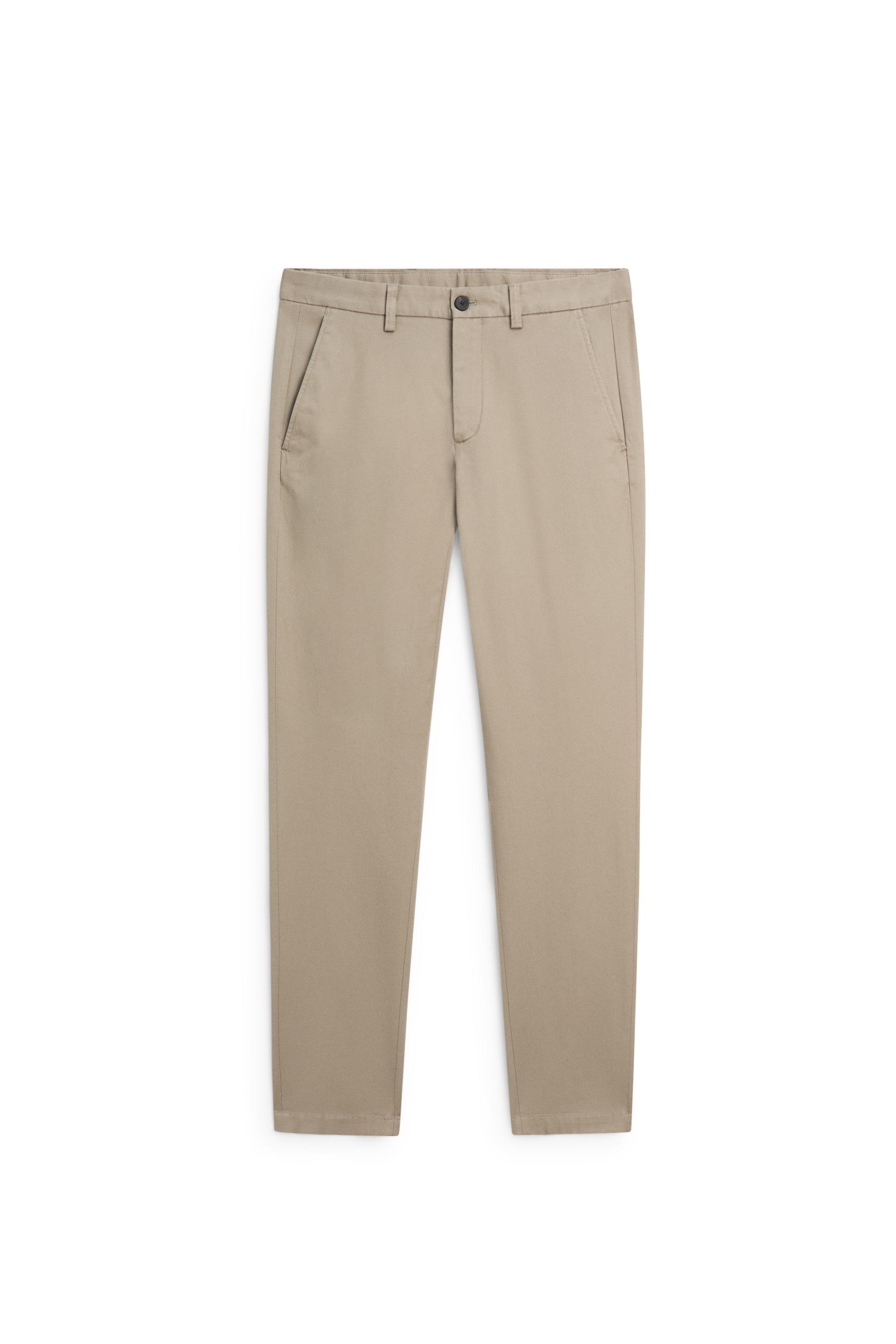 Cotton blend slim fit pants — GREEN