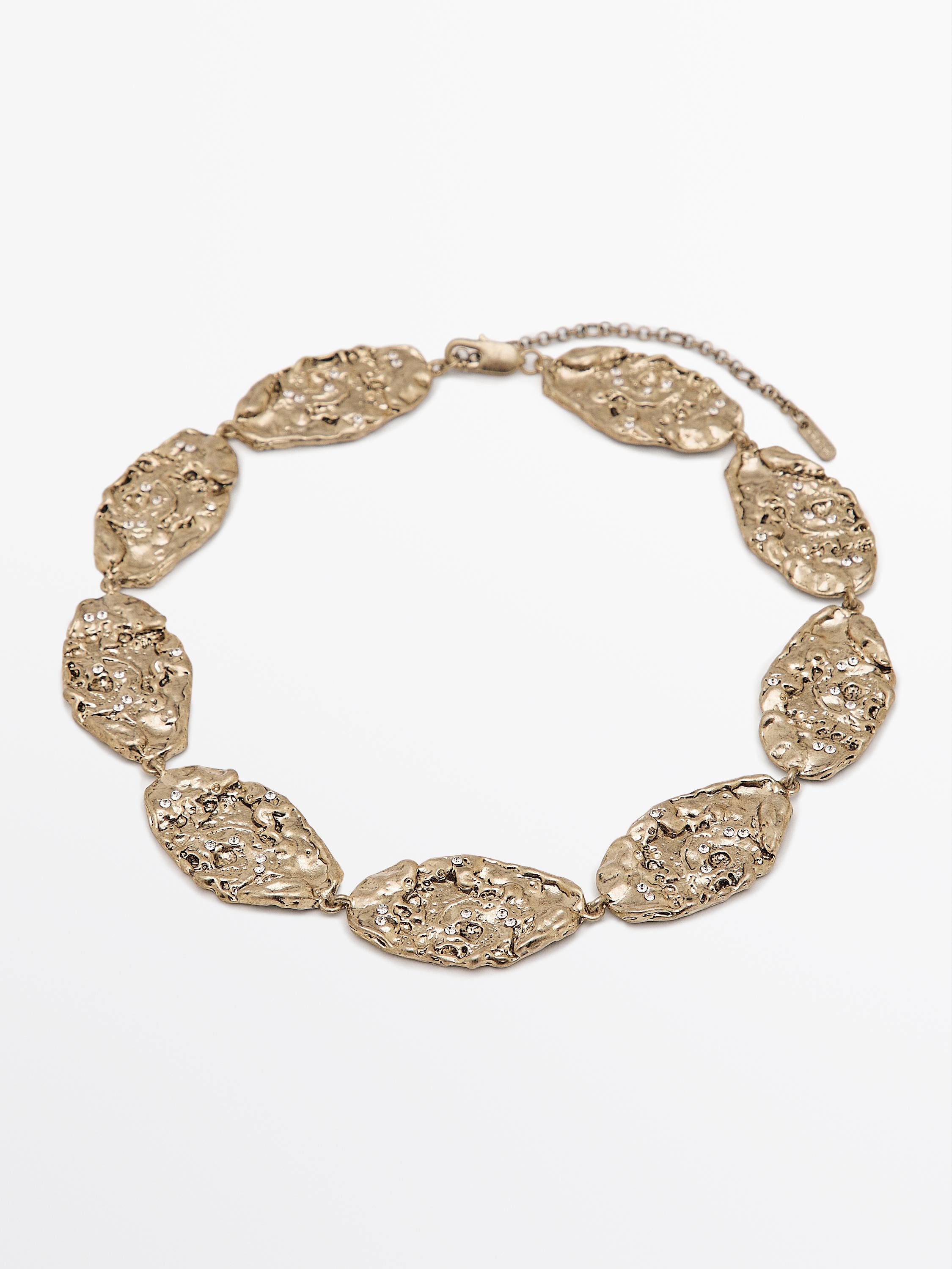 Rhinestone stone necklace