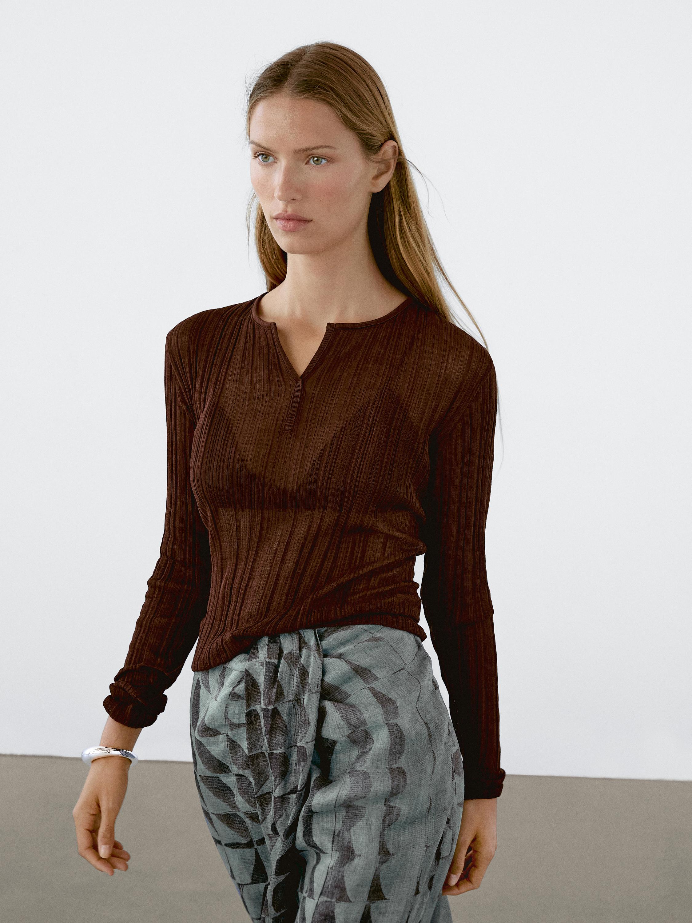 Bedrukte halflange rok met plooi