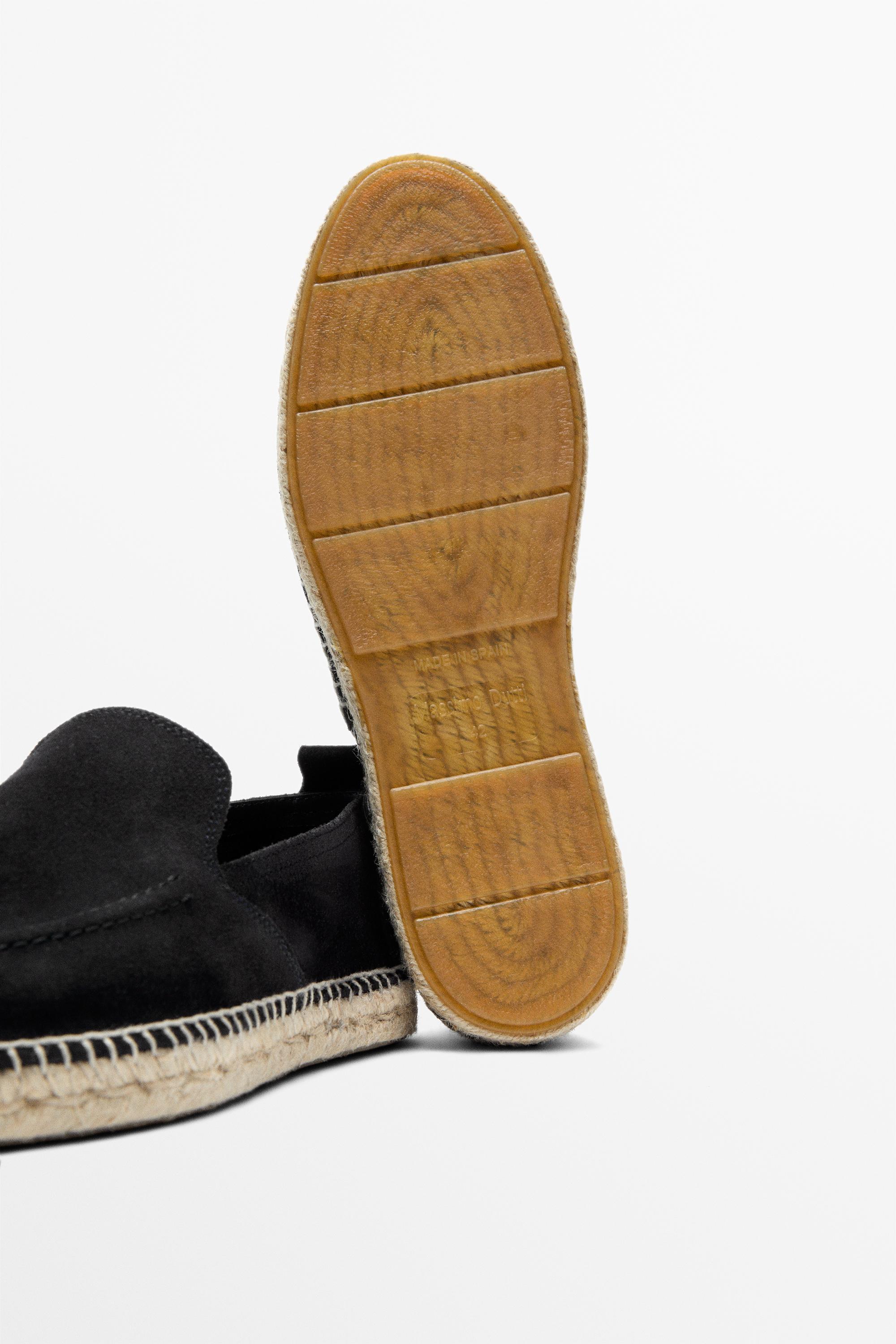 Leather espadrilles with moc toe — Dark blue