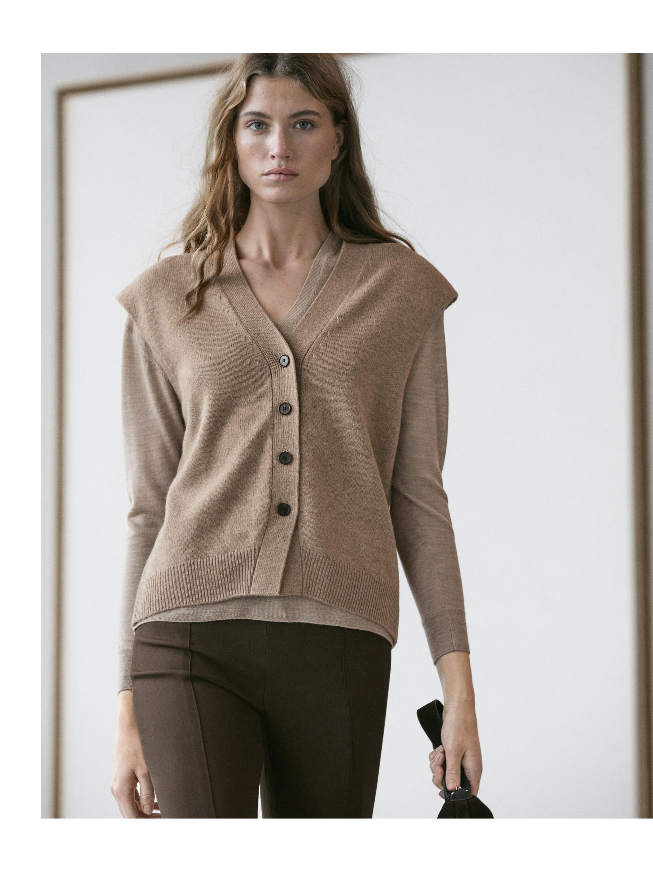 Waxed flare fit trousers — BROWN