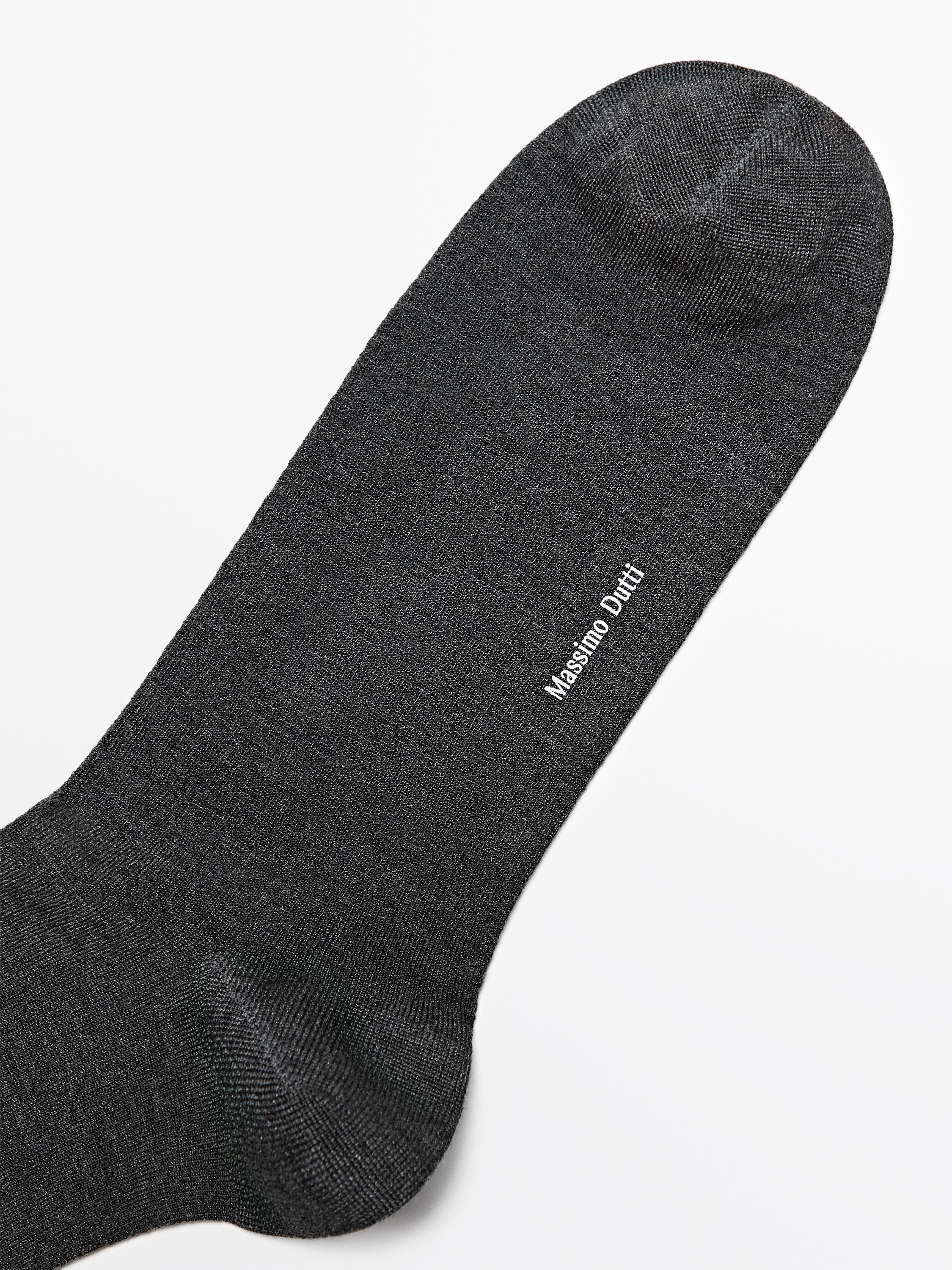 Plain silk blend knit socks