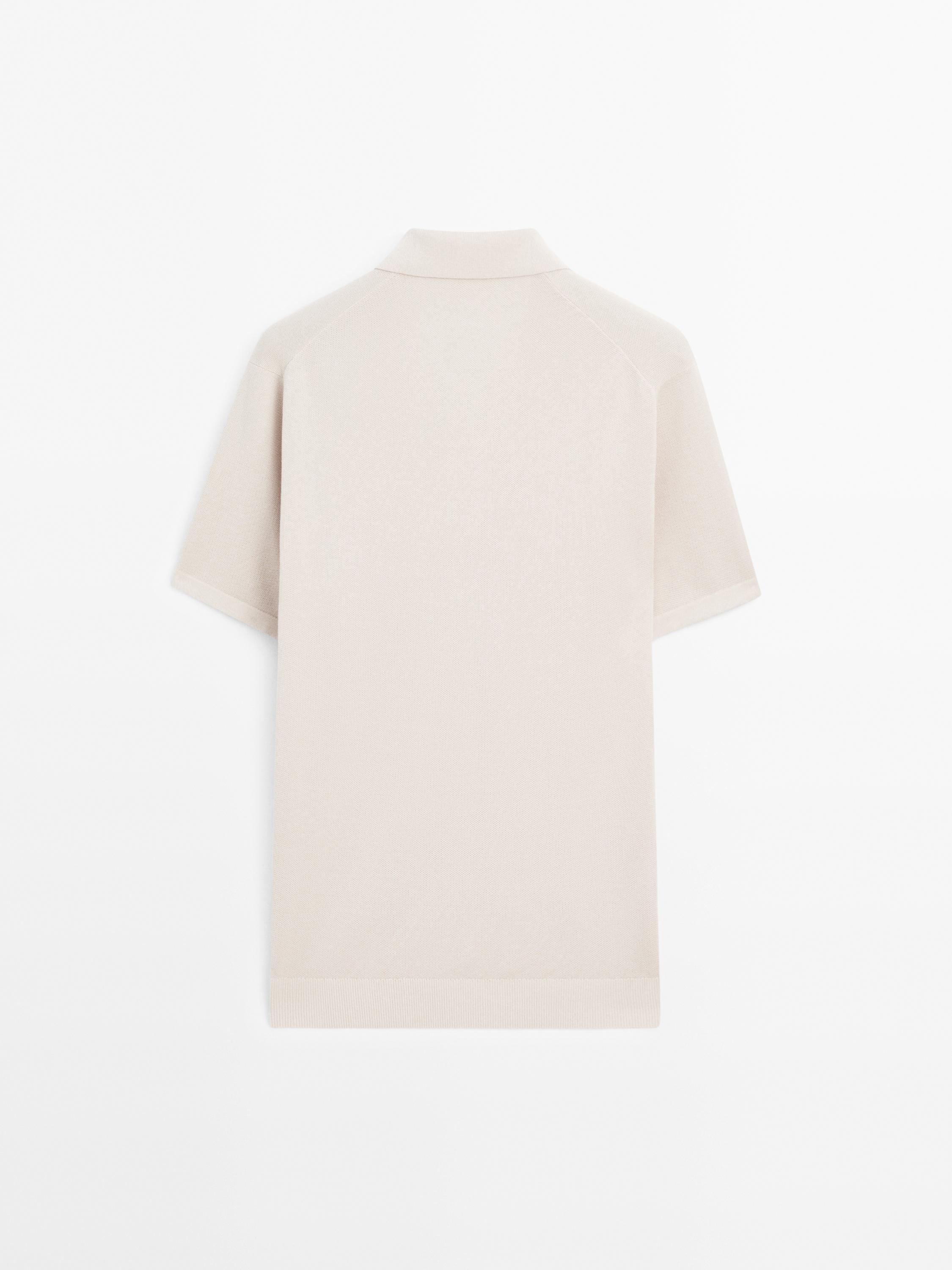 Knit V-neck polo shirt