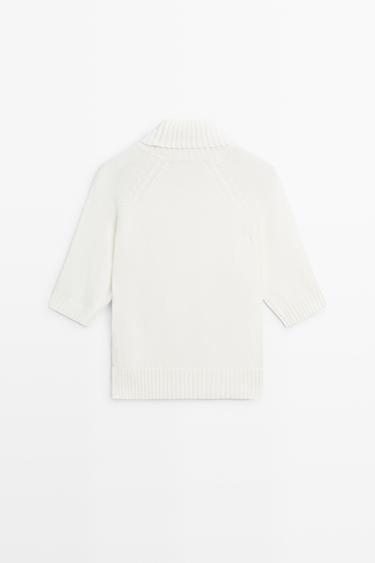 Turtleneck knit sweater — WHITE 6