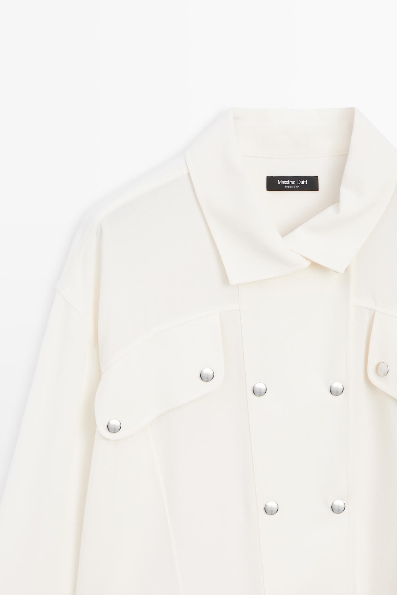 Flowing shirt with button-front detail — CREAM