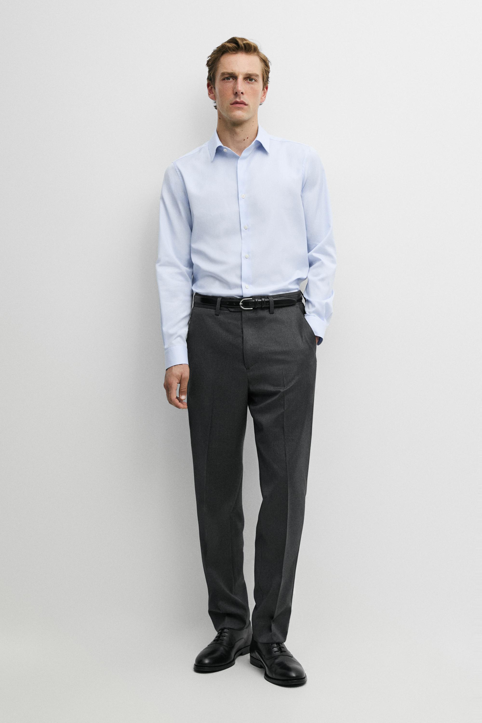 Slim fit micro-check tailored fit shirt