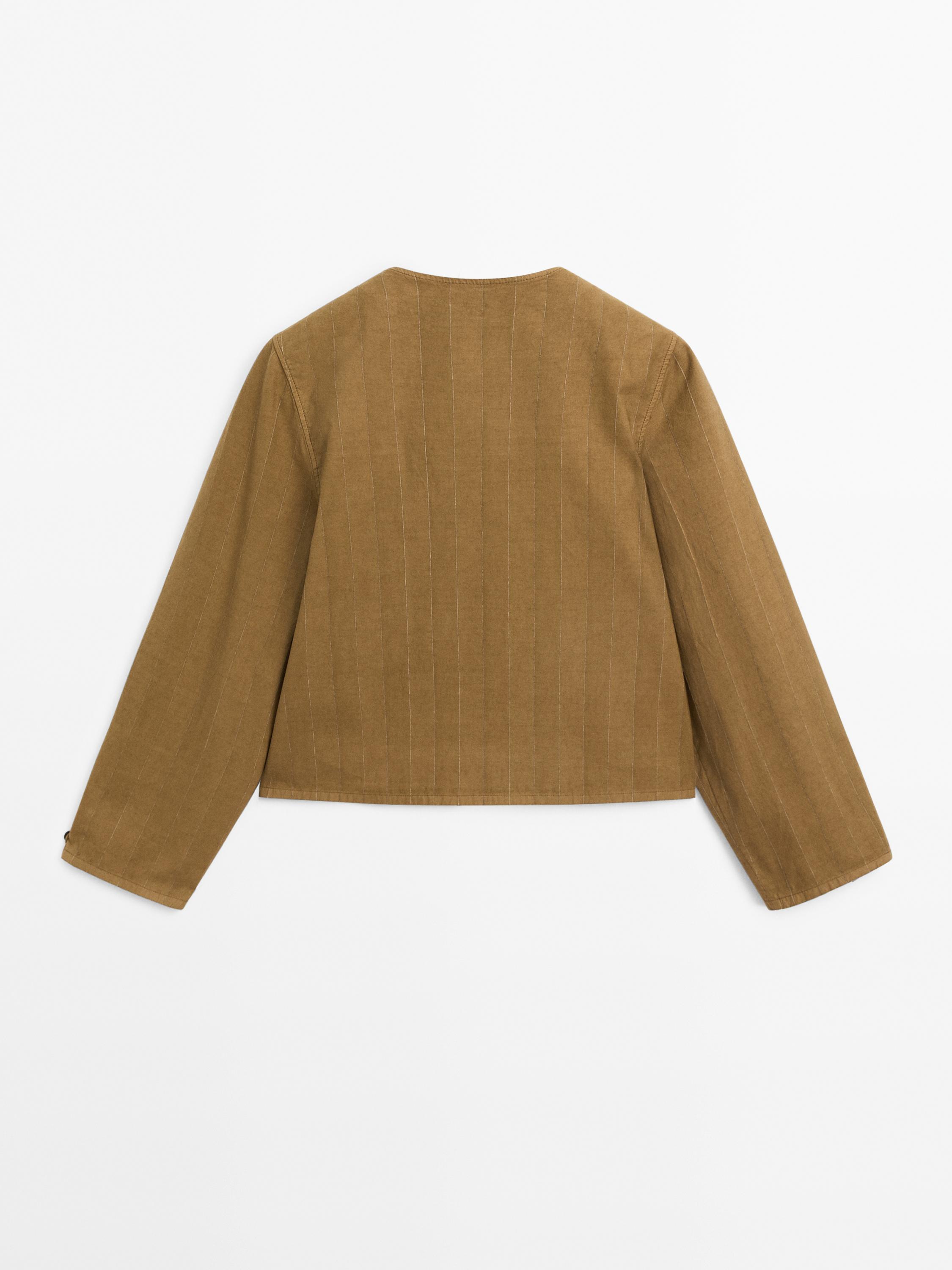 Striped jacket with button detail