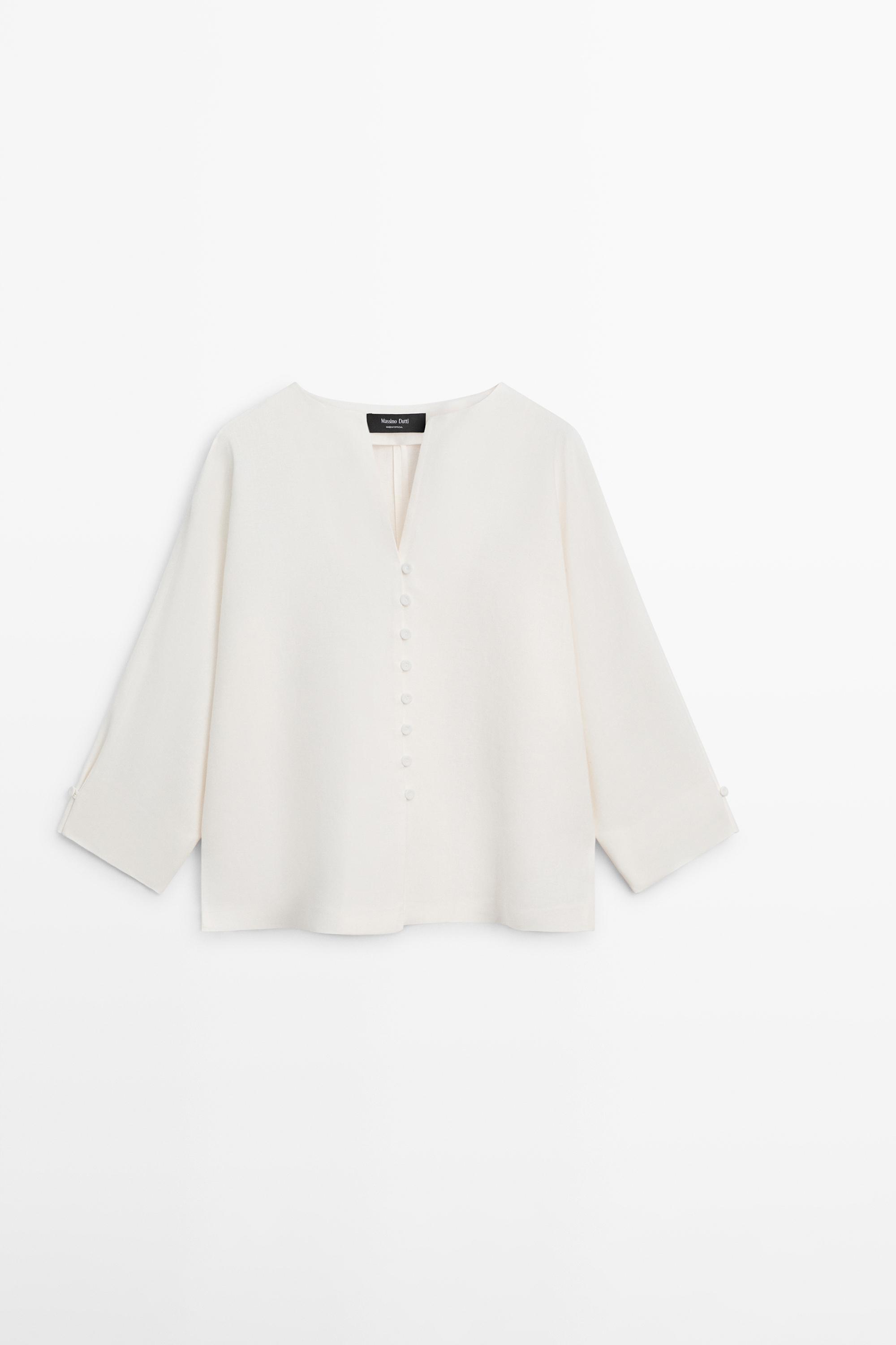 Chaqueta detalle botones lino